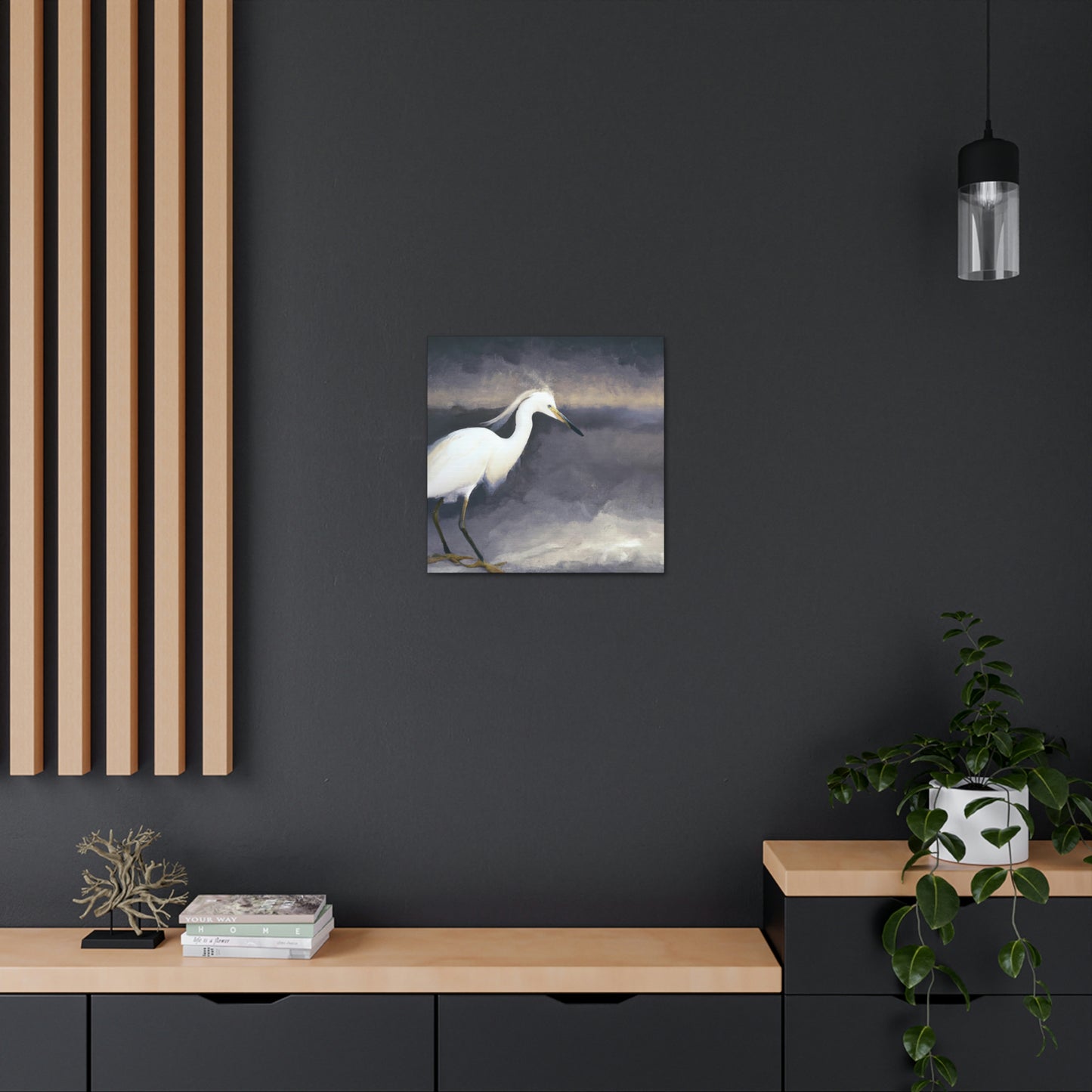 "Whiteness of Egret Winter" - Canvas