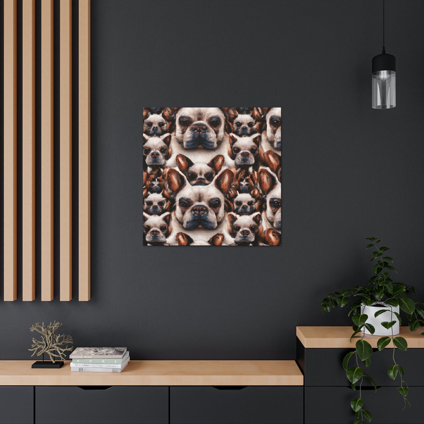 "Surreal French Bulldog Pose" - Canvas