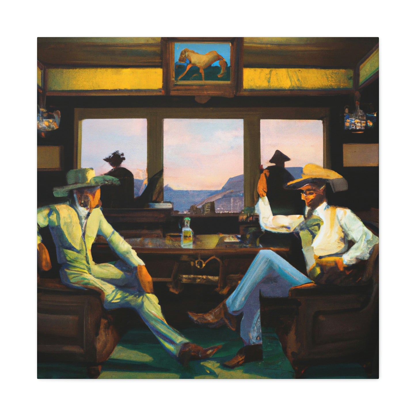 "Glamorous Saloon Scene" - Canvas