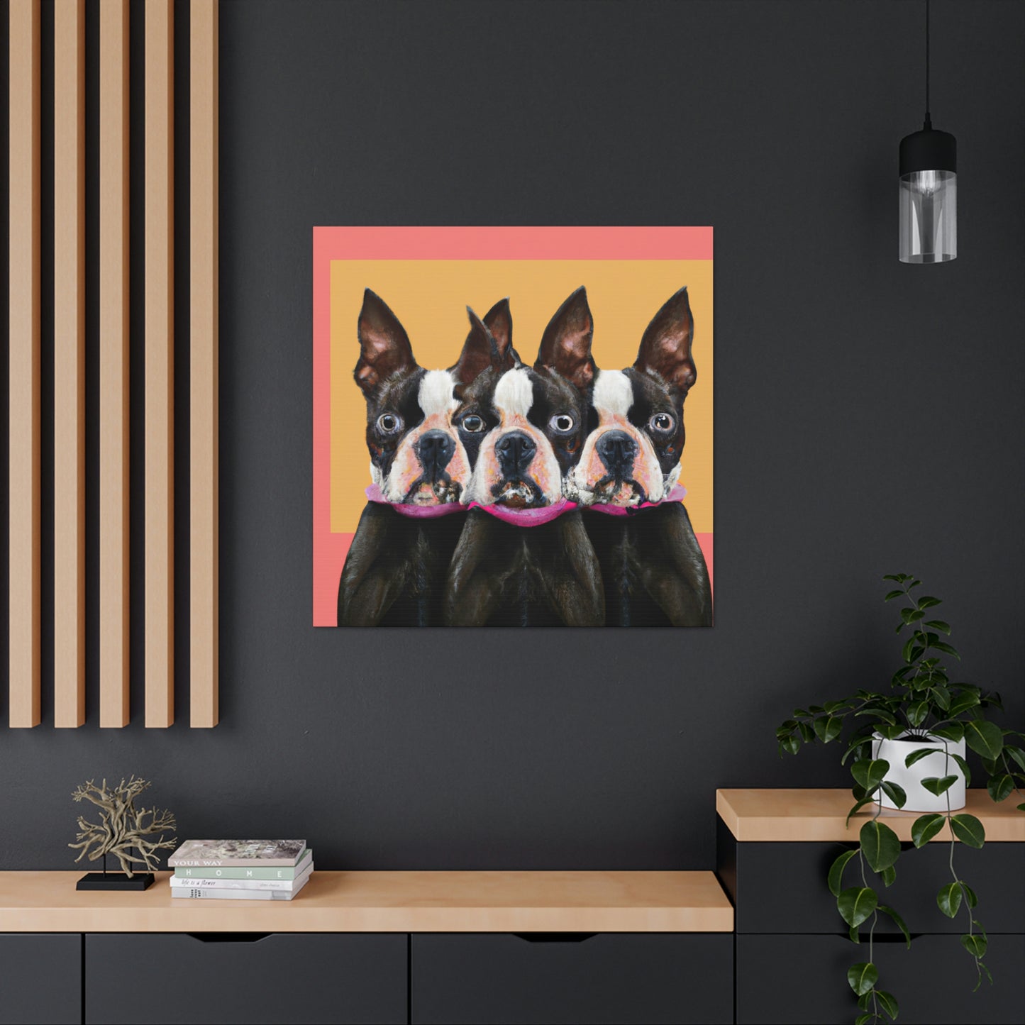 "Boston Terrier Minimalism" - Canvas