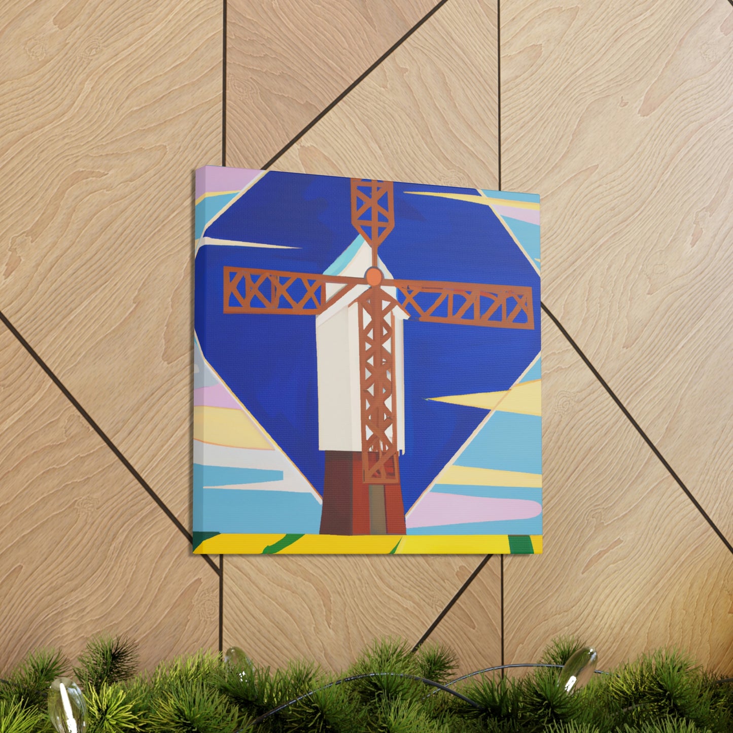 Windmill in Moonlight. - Canvas