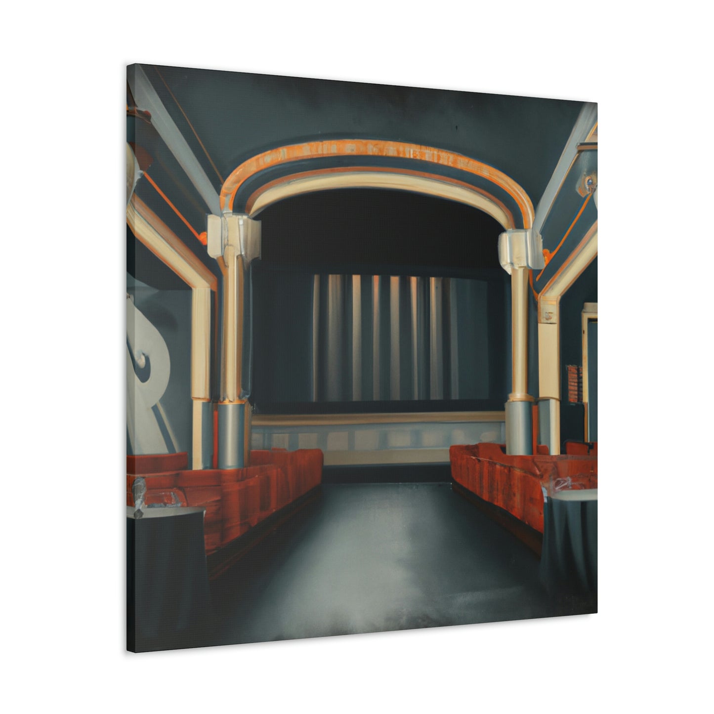 "Vintage Movie Theater Scene" - Canvas