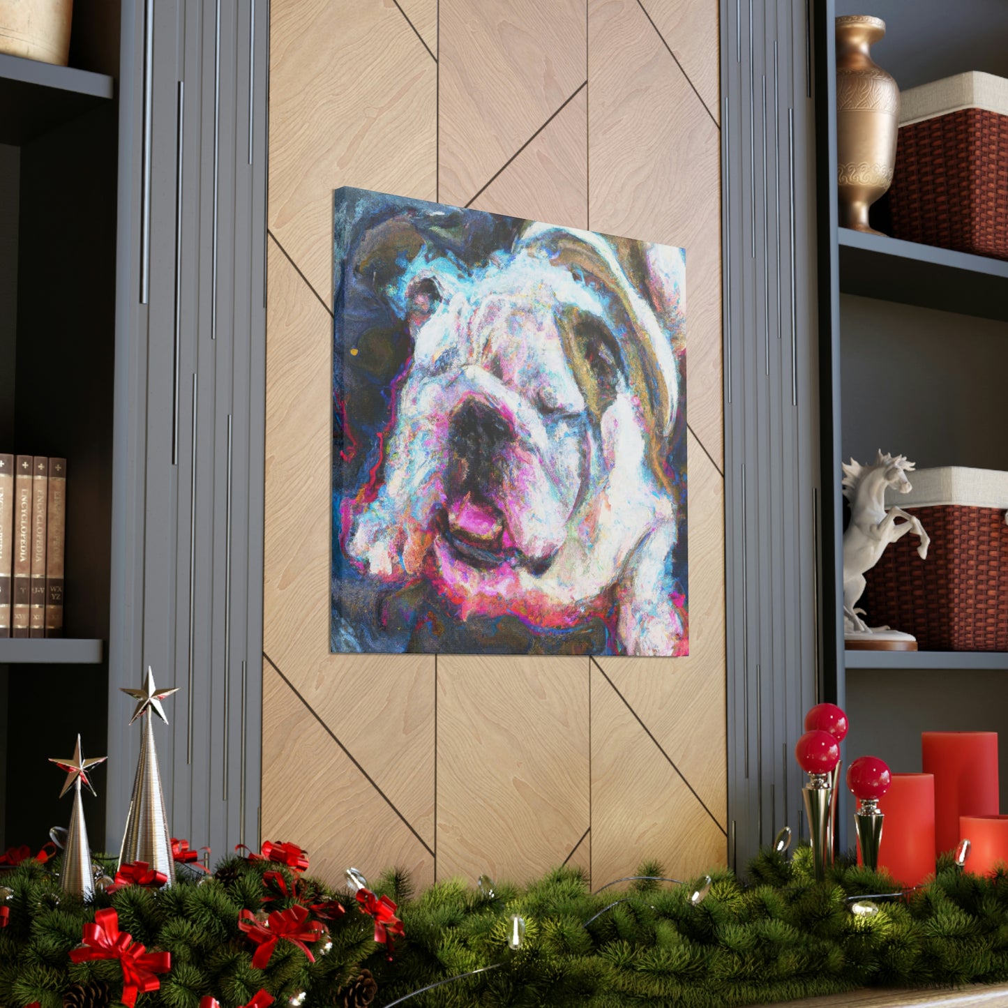 "English Bulldog Slumbering" - Canvas