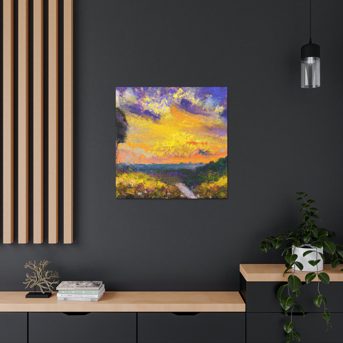 "Auroral Impasto Sunset" - Canvas