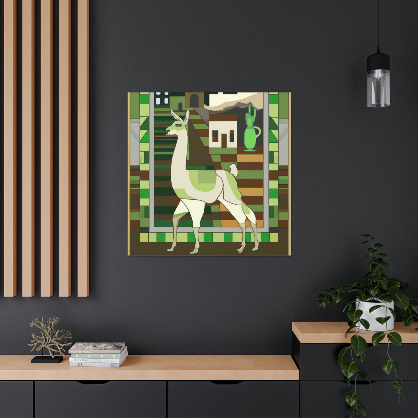 "Llama Art Deco Dream" - Canvas