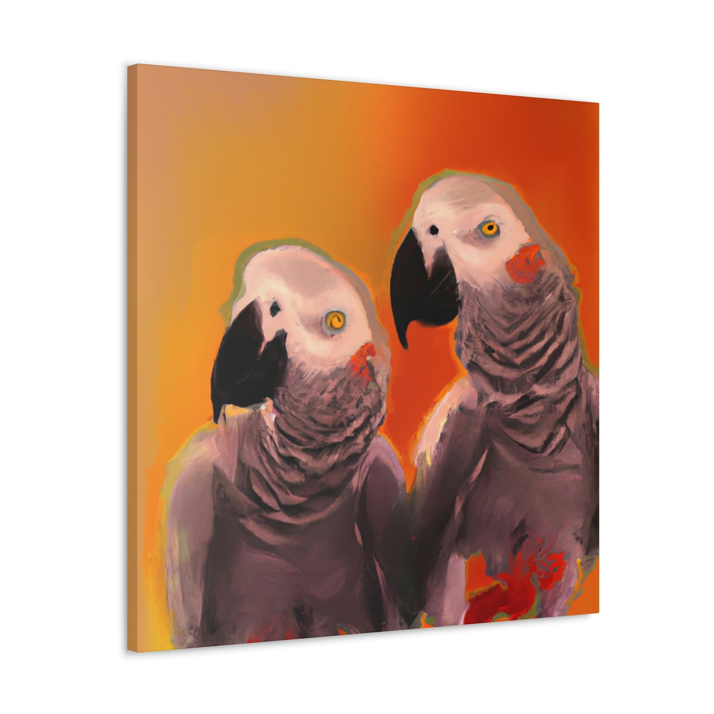 "African Greys Abound" - Canvas