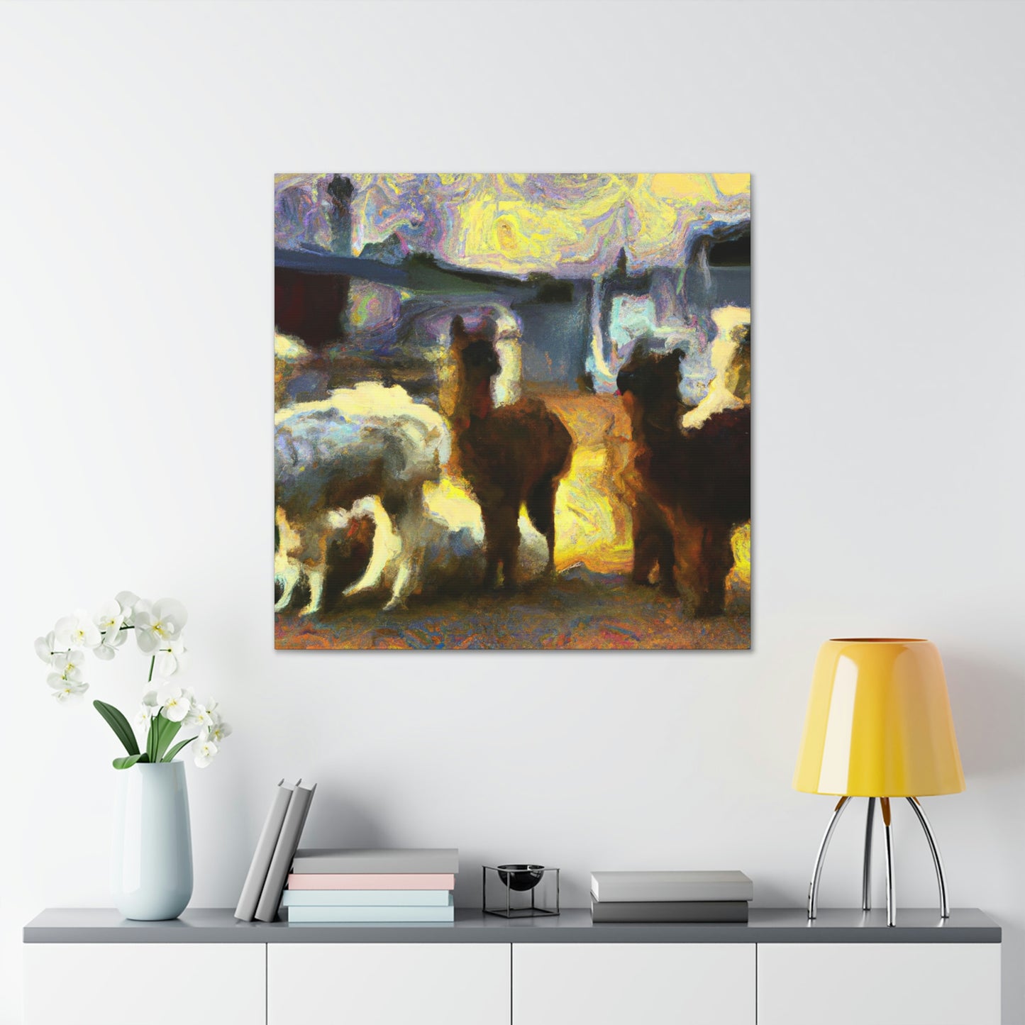 Alpaca Abstract Expressionism - Canvas