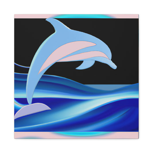 "Dancing Dolphin Deco" - Canvas