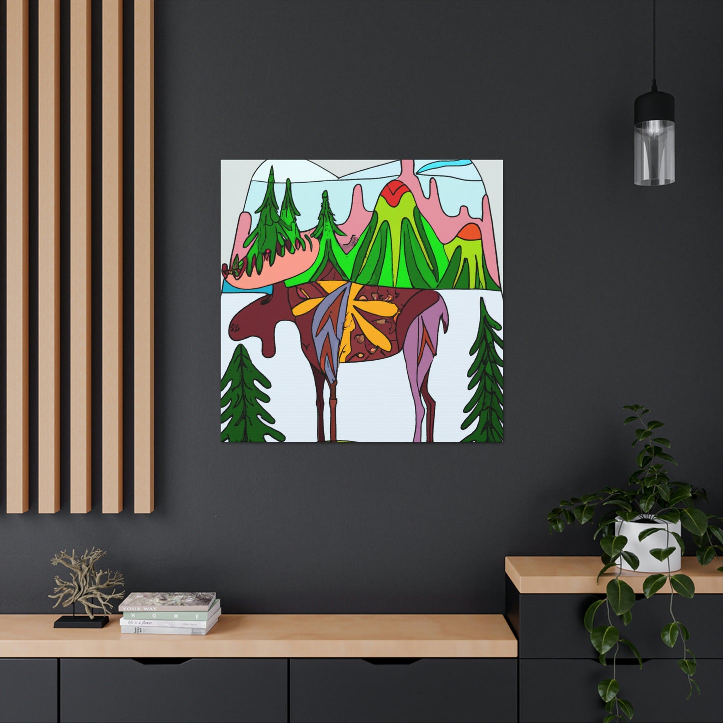 "Moose in Moonlight Glow" - Canvas