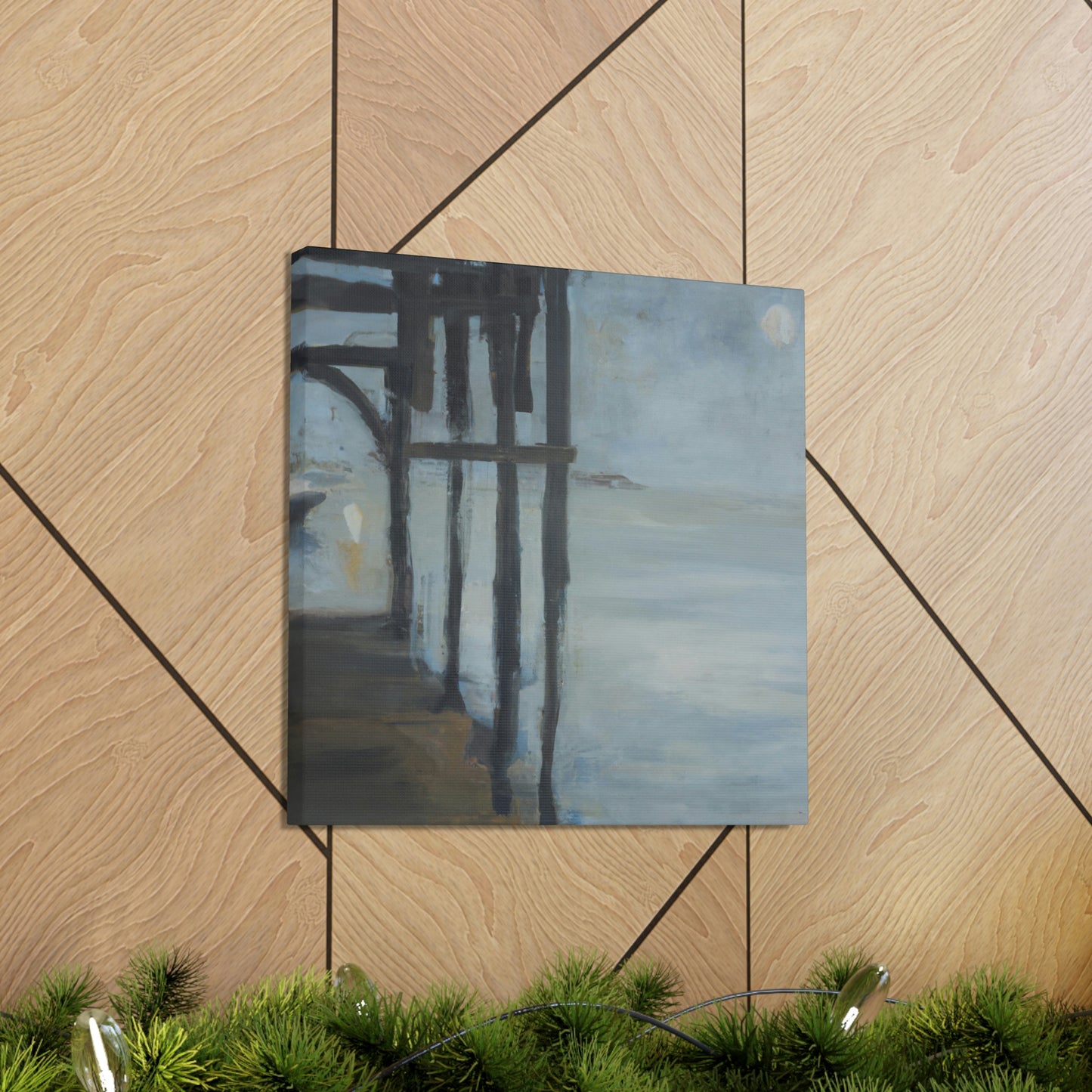 "Pier At Dusk Glows" - Canvas