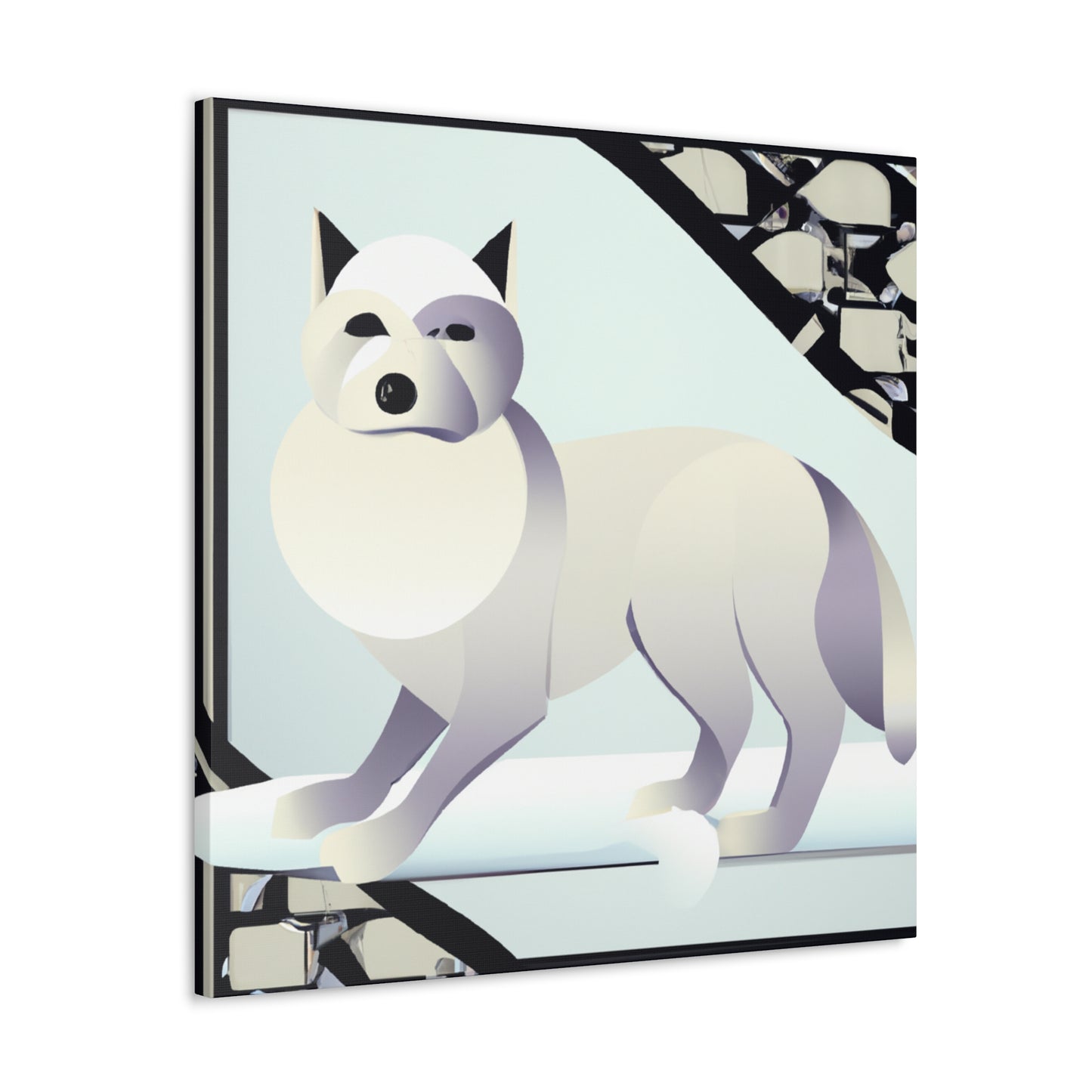 Frosty Art Deco Fox - Canvas