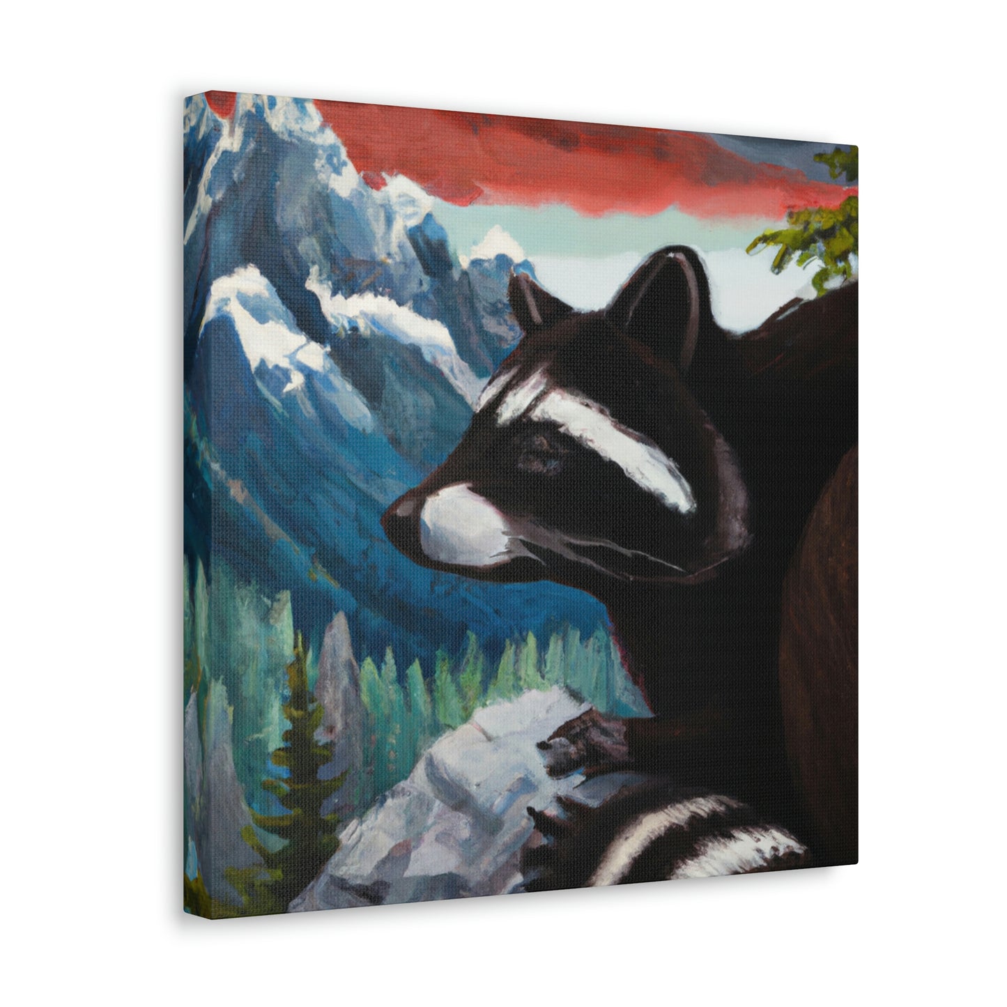 Raccoon in Art Deco. - Canvas