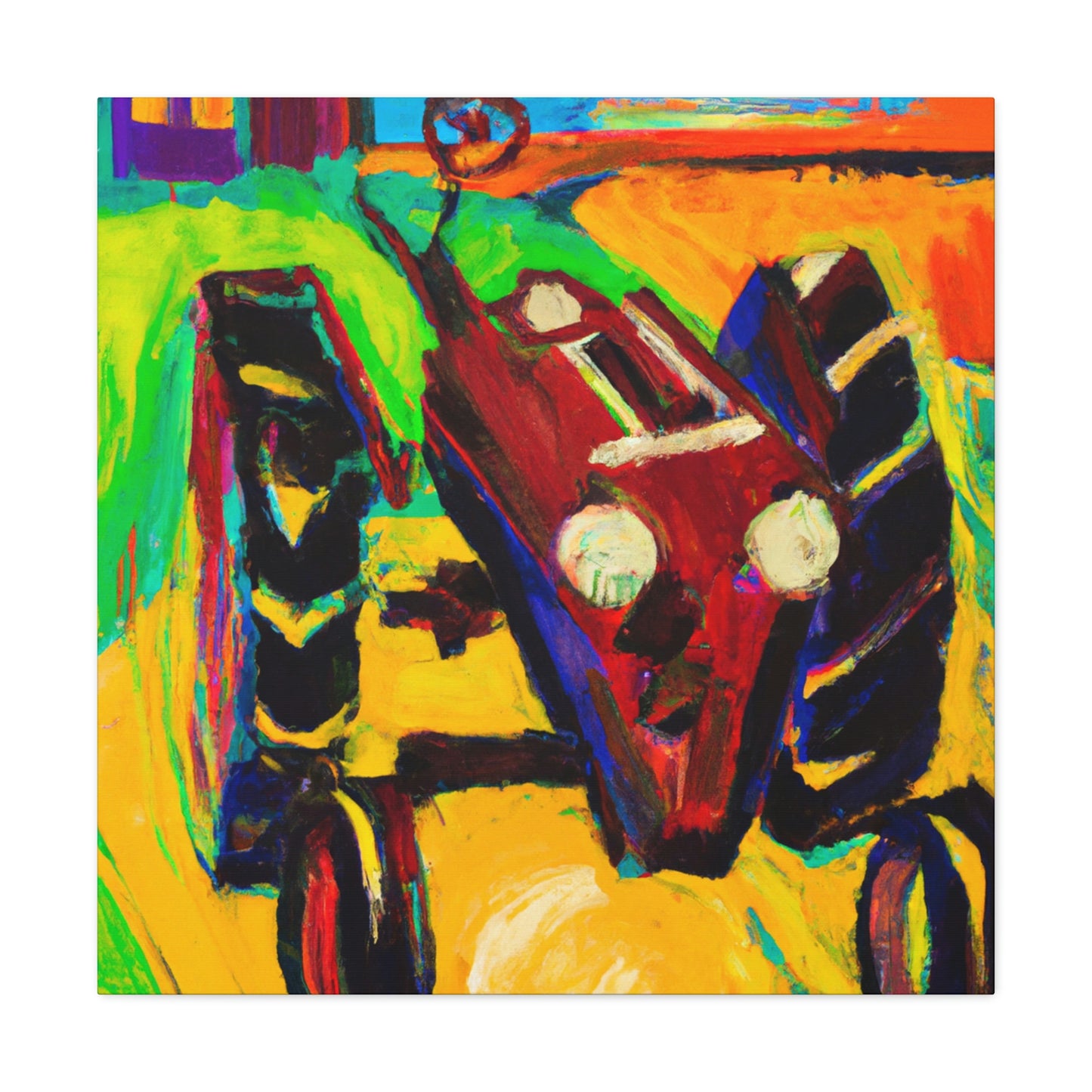 Tractor in Art Deco - Canvas