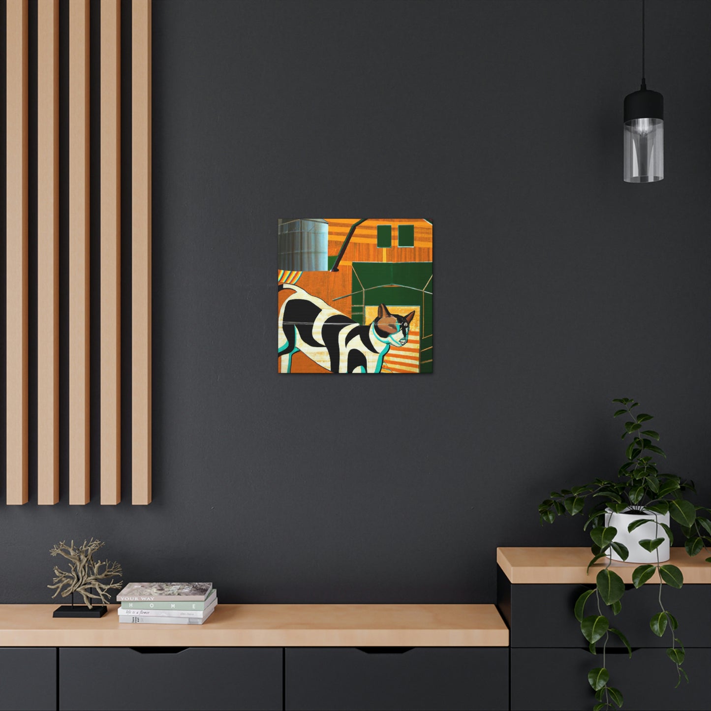 "Barn Cat Art Deco" - Canvas