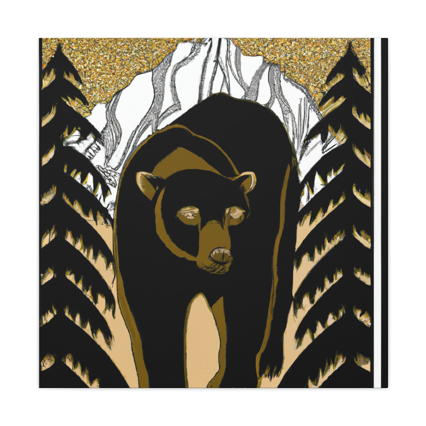 Dancing Art Deco Bear - Canvas