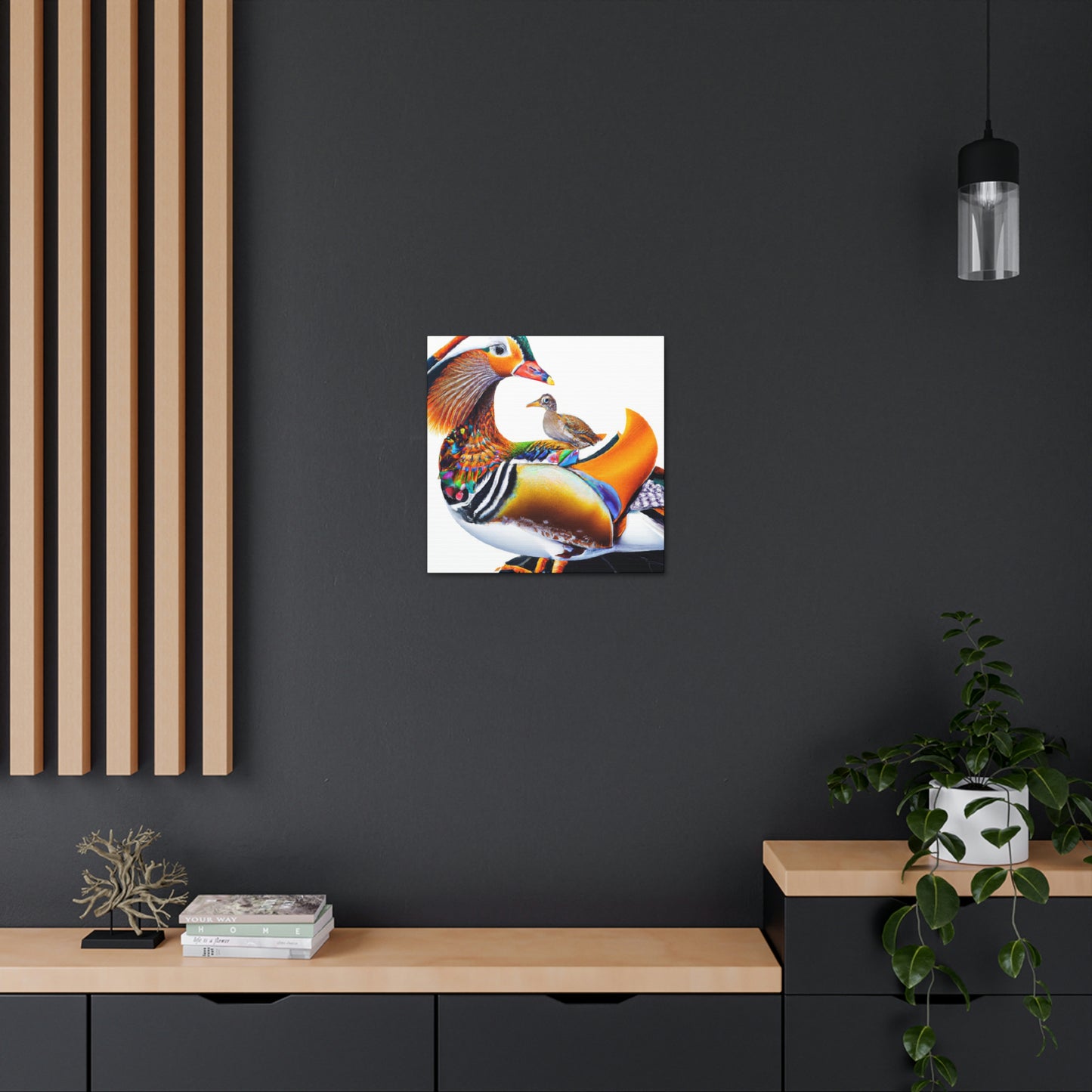 "Mandarin Ducks in Flight" - Canvas