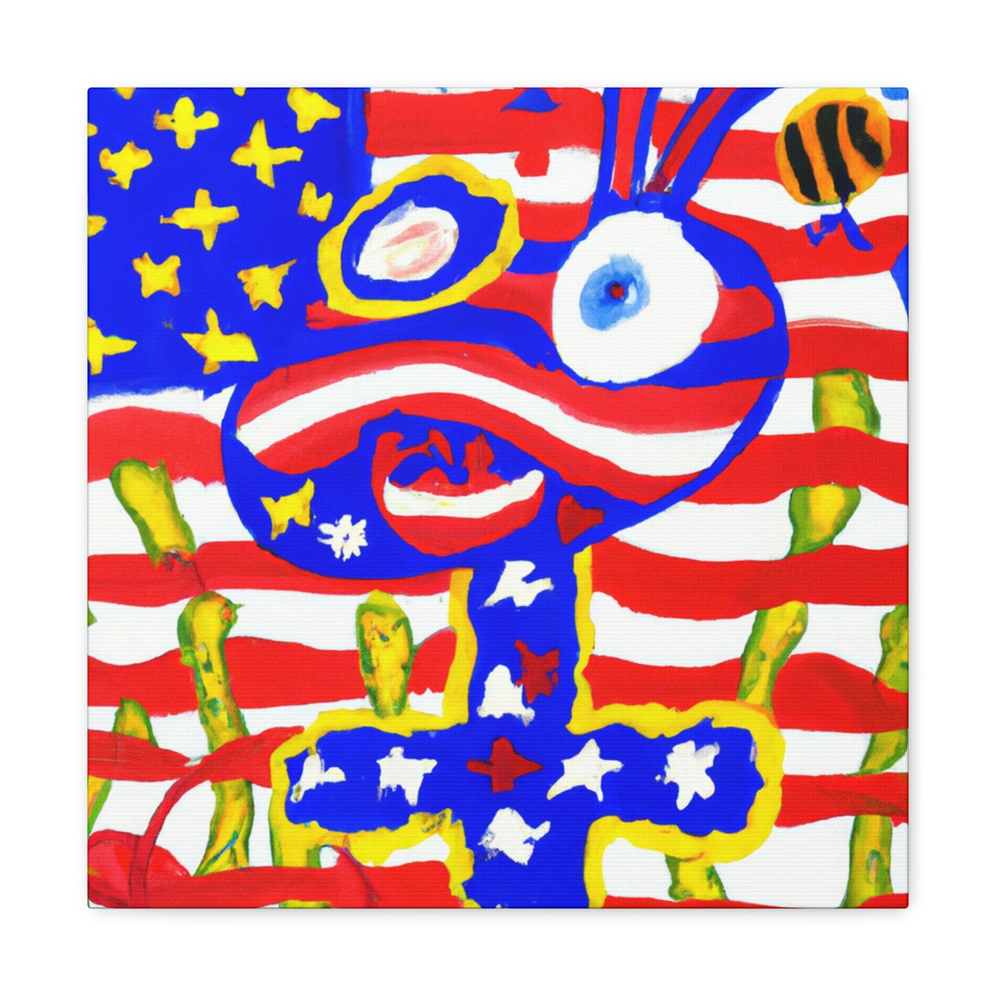 "Stars and Stripes Elegance" - Canvas