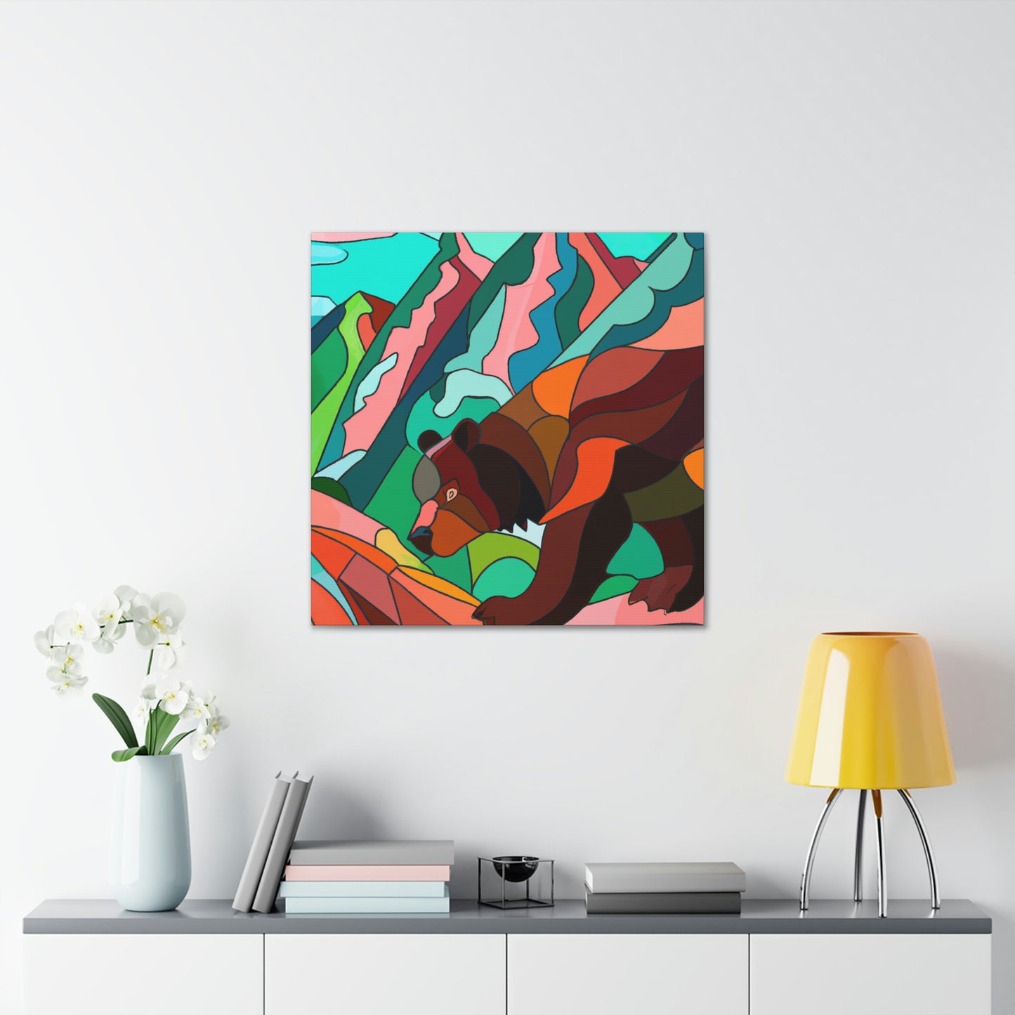 "Brown Bear in Deco" - Canvas