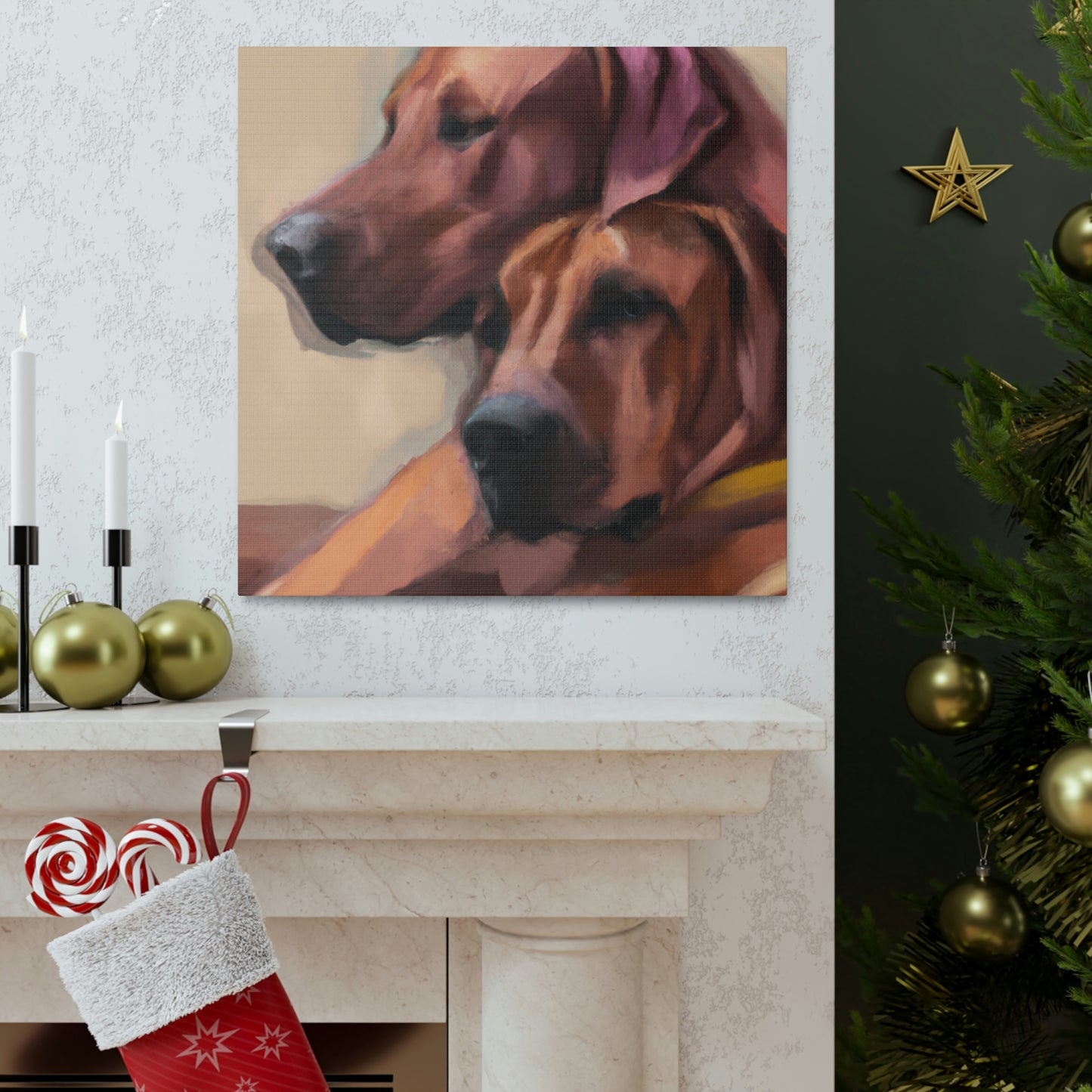 "Radiant Ridgeback Reflection" - Canvas