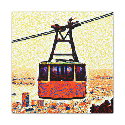 Cable Car Pointillism - Canvas