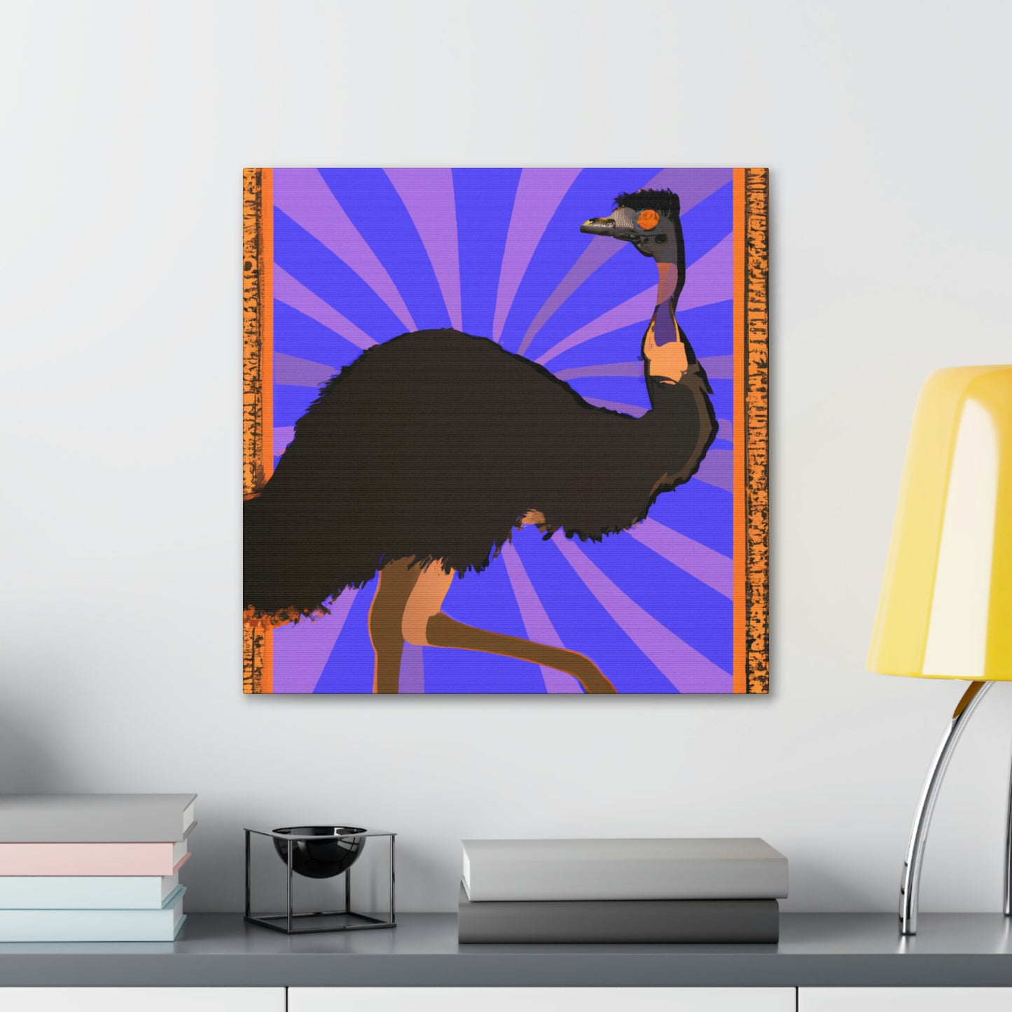 "Emu in Artful Flight" - Canvas