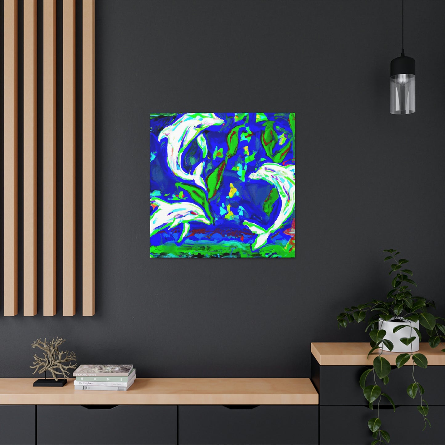 Dolphins Dance in Color - Canvas