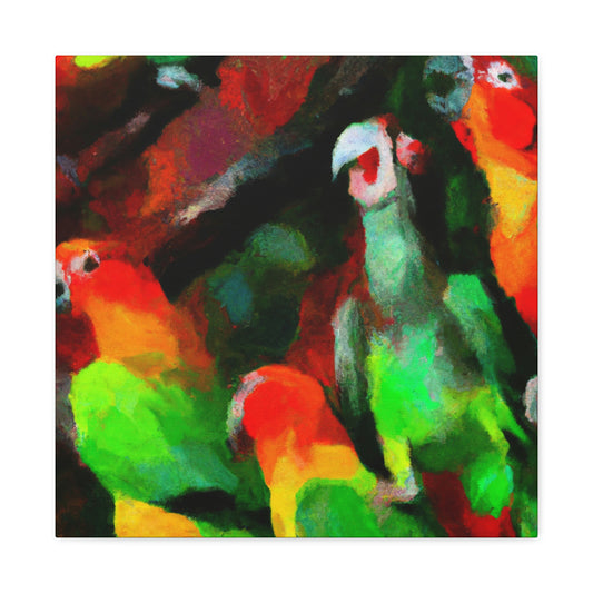 "Parrots of Senegalese Sky" - Canvas