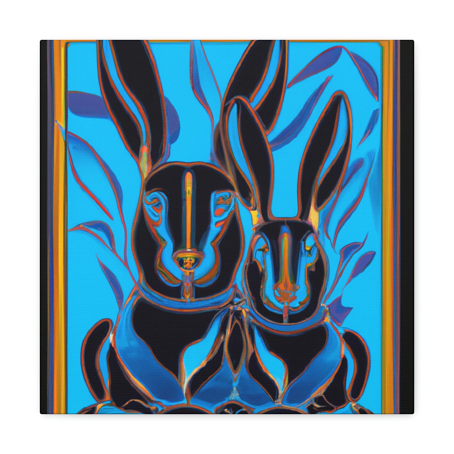 "Rabbits in Deco Land" - Canvas