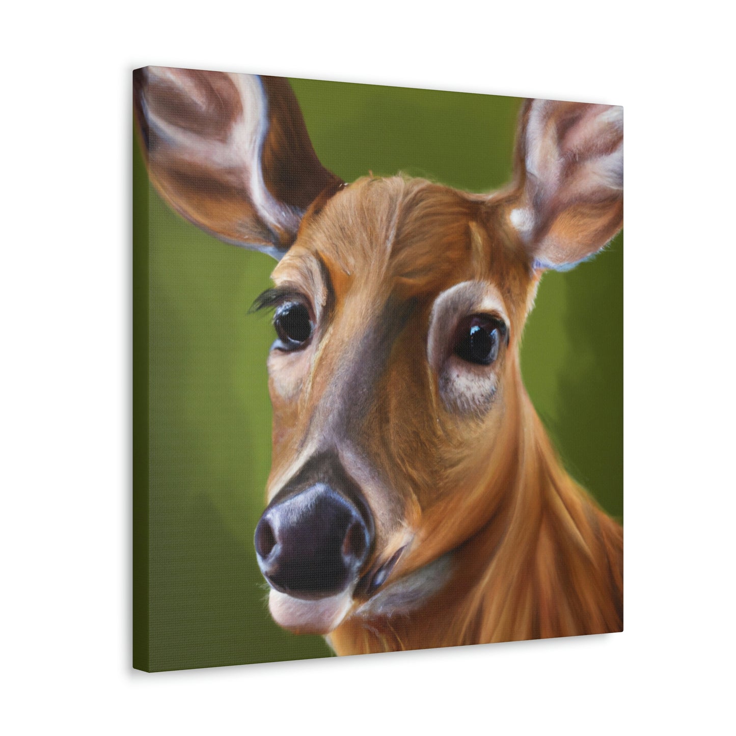 "Whitetail Deer in Snow" - Canvas