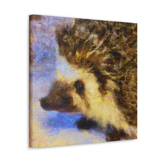 "Hedgehog among Flowers." - Canvas