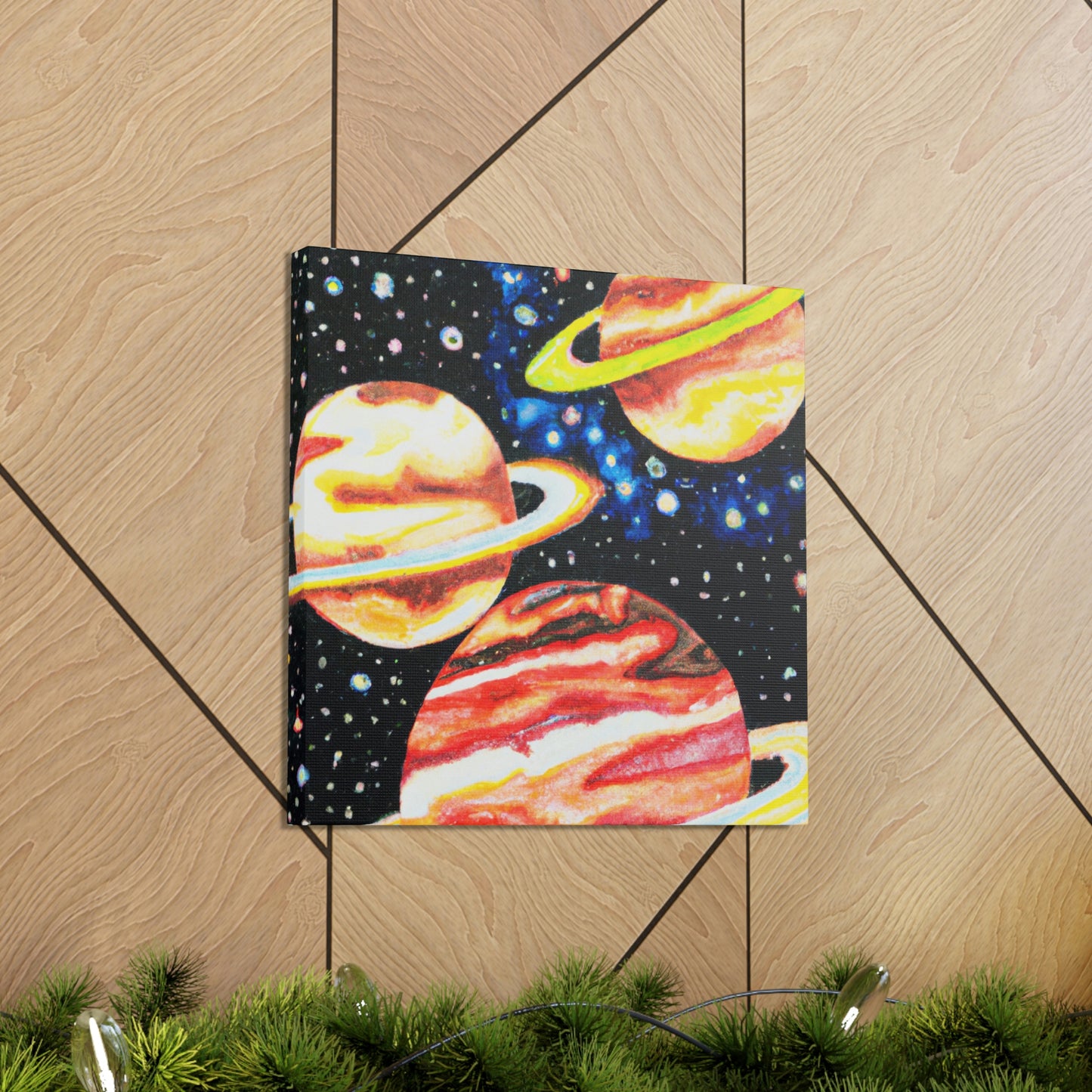 Planets in Pointillism - Canvas