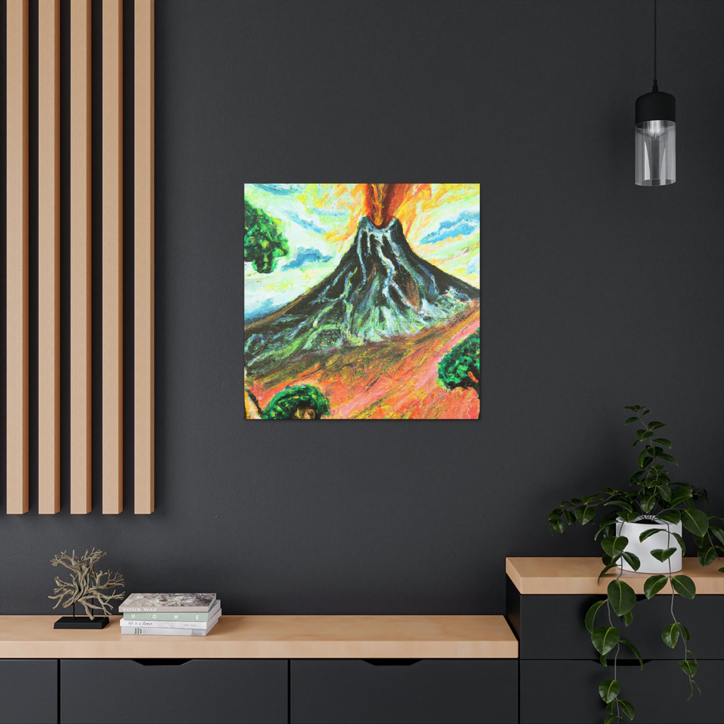 "Volcano Erupts Wildly" - Canvas