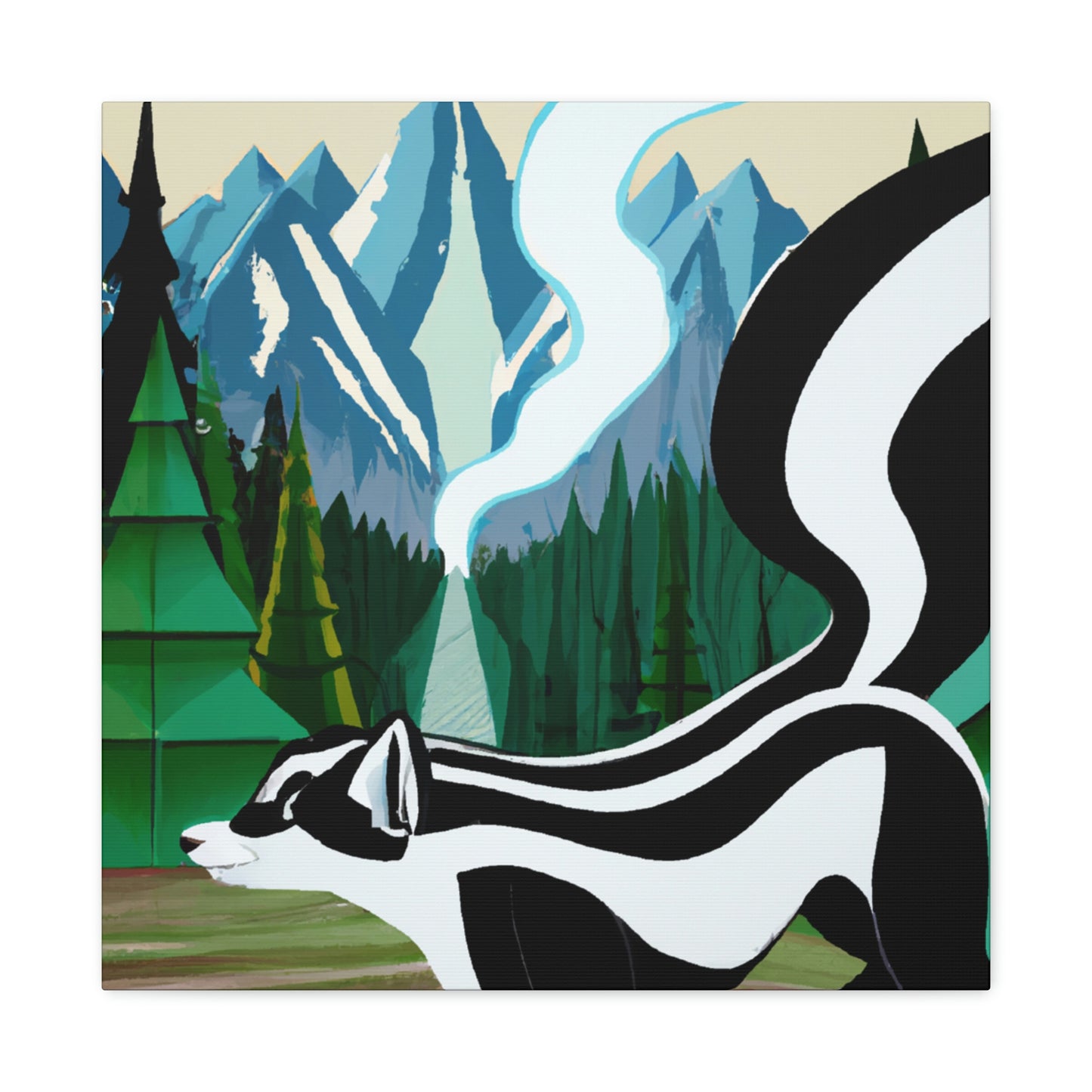 Skunk in Art Deco - Canvas