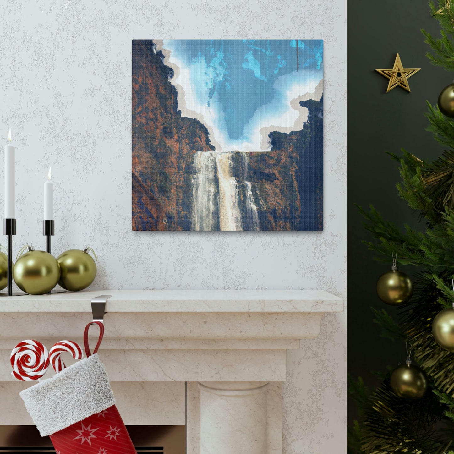 "The Mighty Waterfall Scene" - Canvas