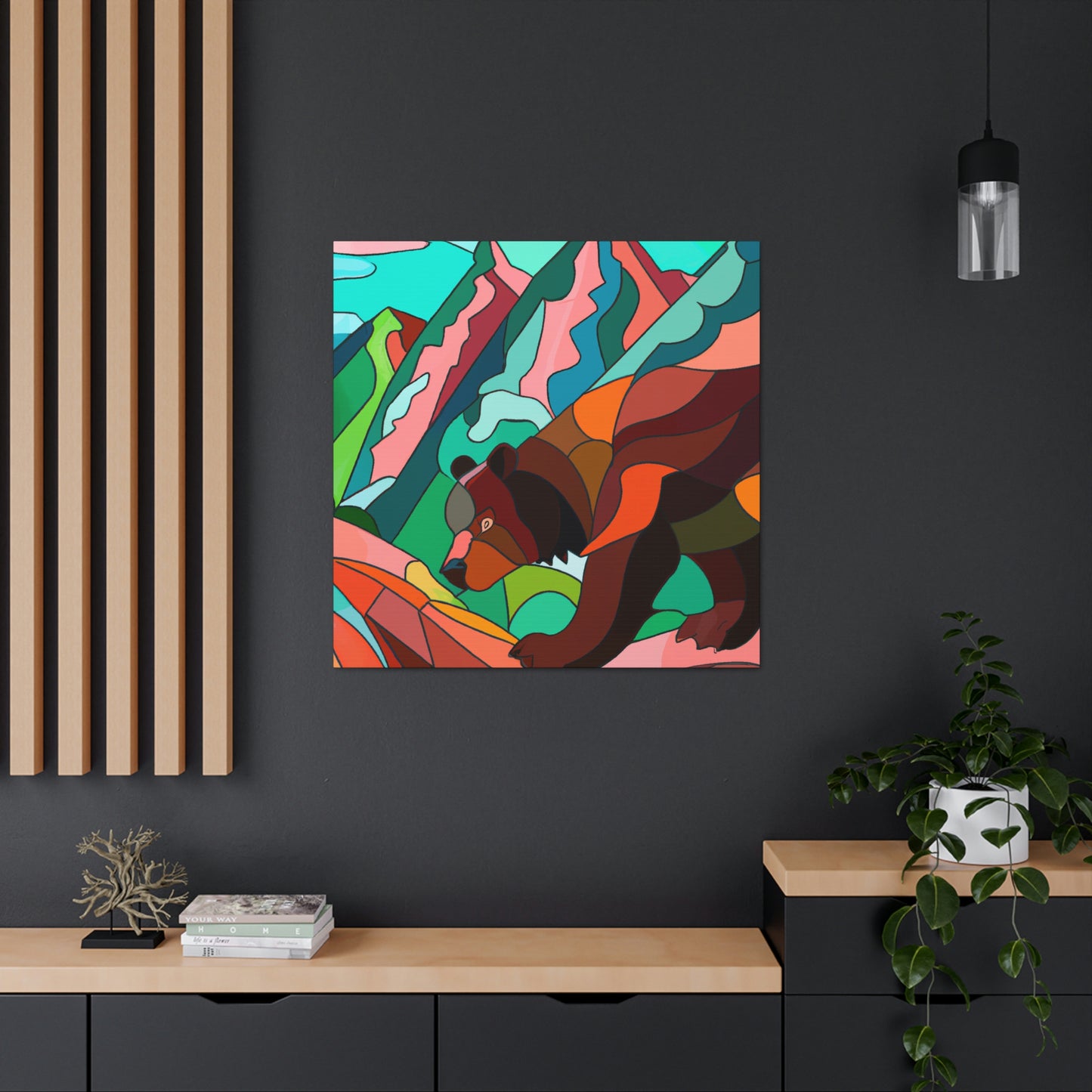 "Brown Bear in Deco" - Canvas