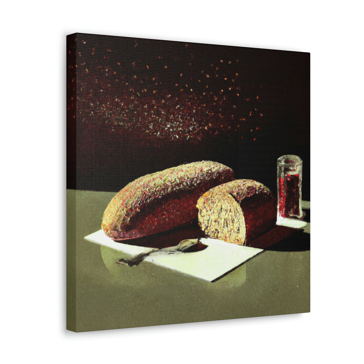 Bread in Pointillism - Canvas