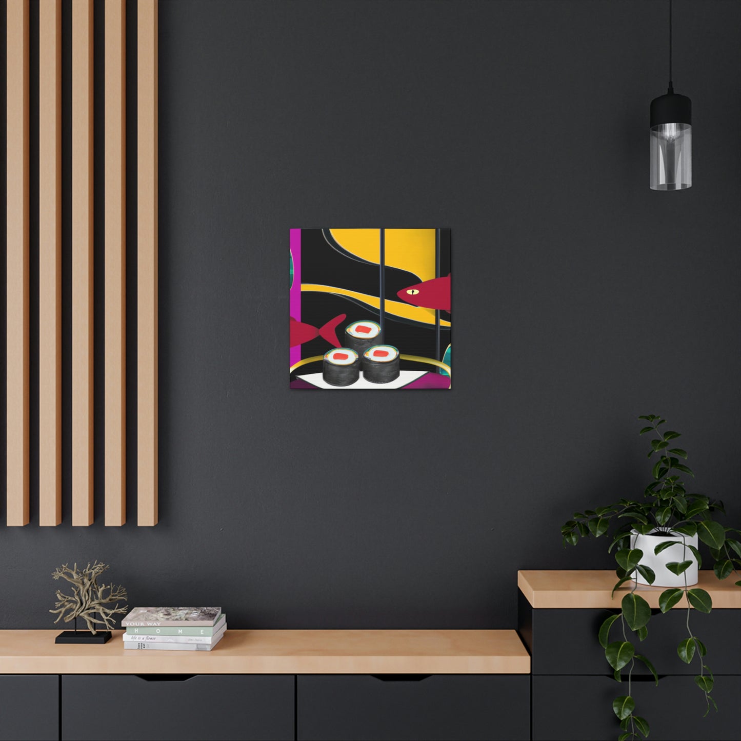 "Rolling Wave of Sushi" - Canvas