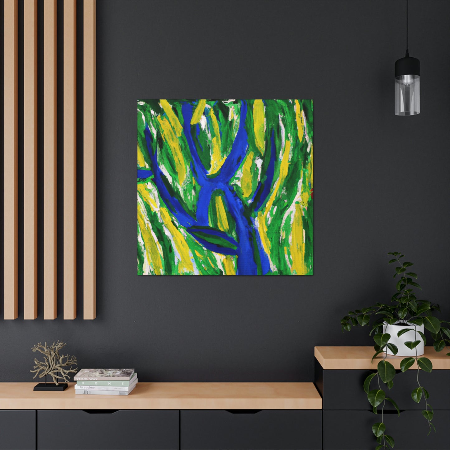 "Willow Tree in Moonlight" - Canvas