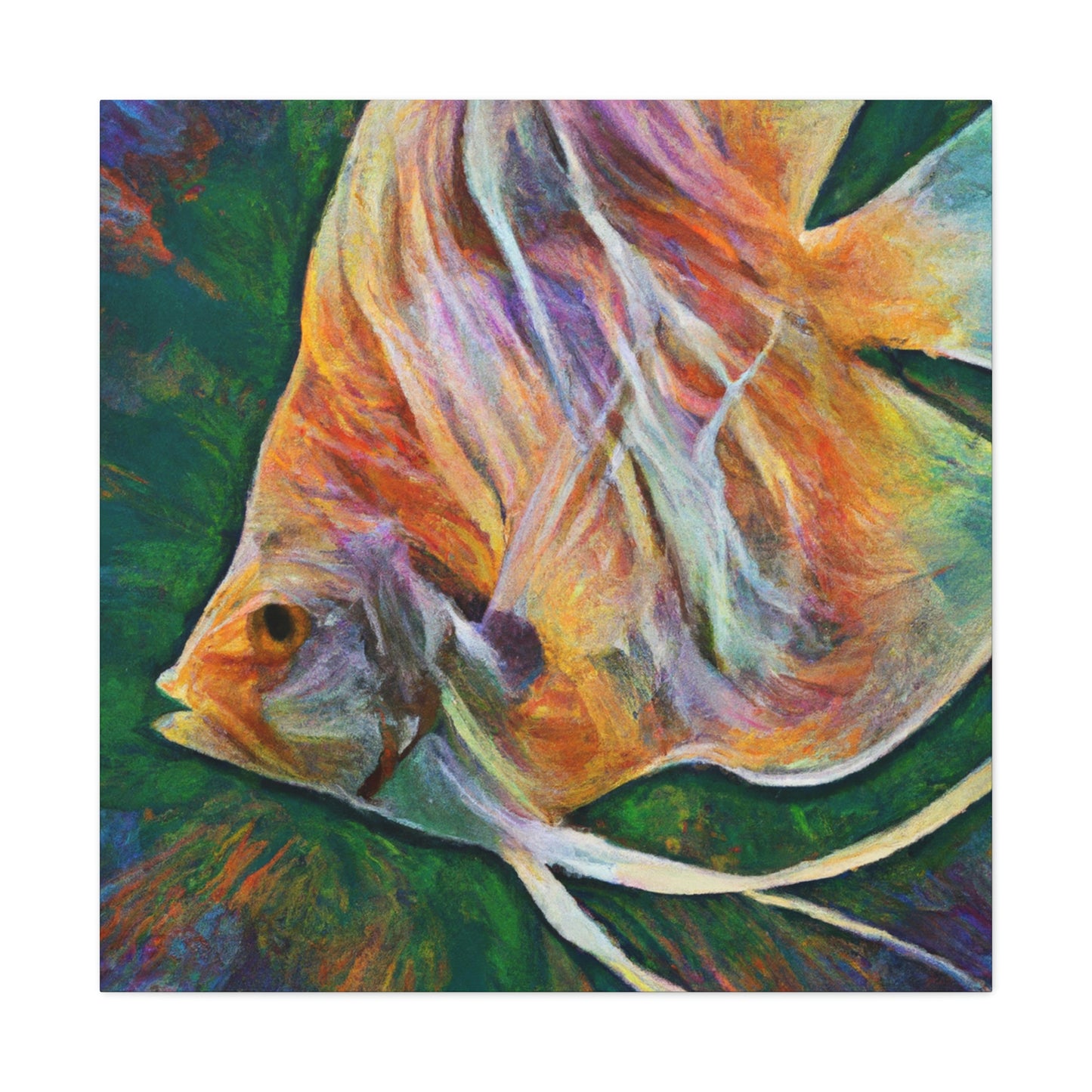 "Angelfish Under Waterfall" - Canvas