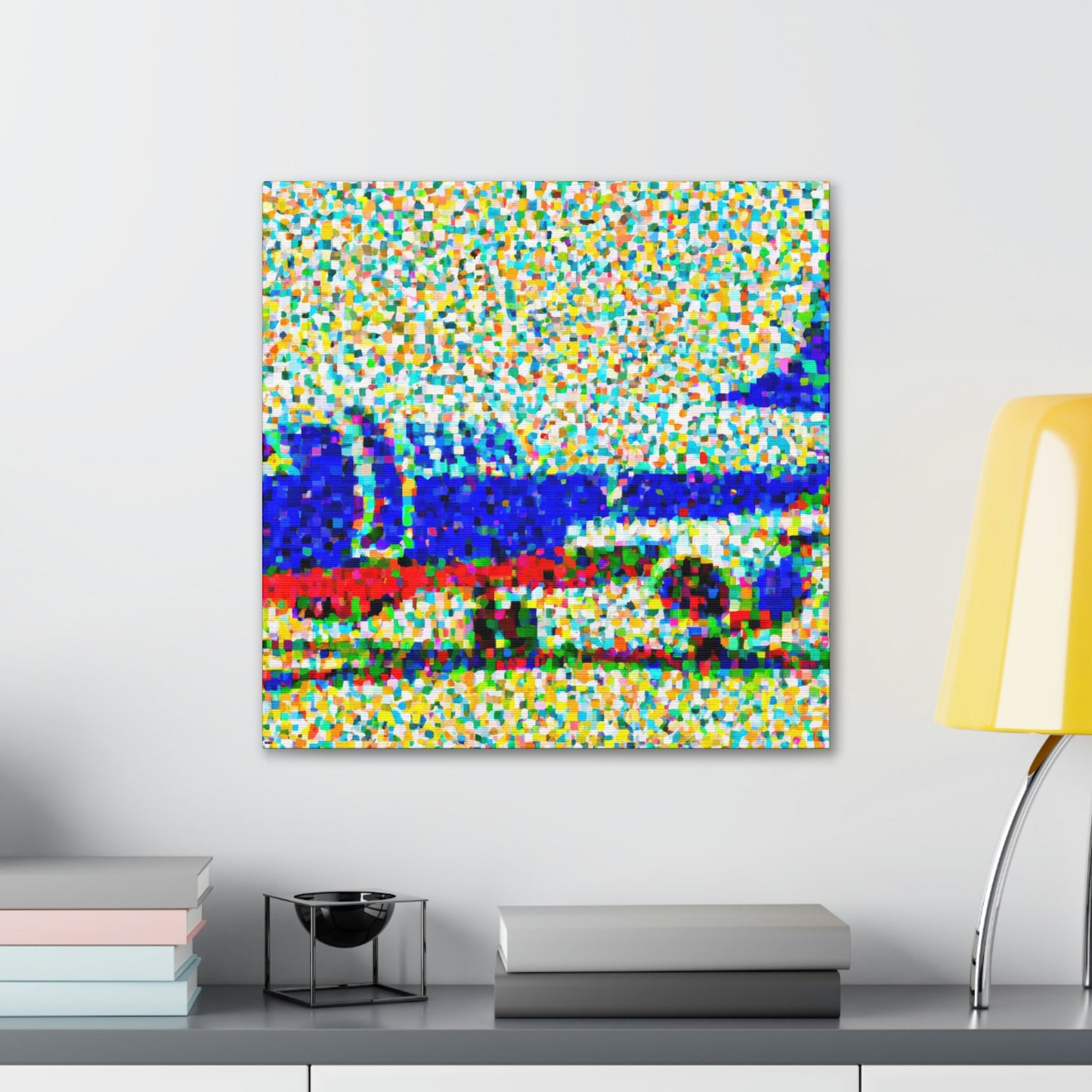 "Aerial Plane Pointillism" - Canvas