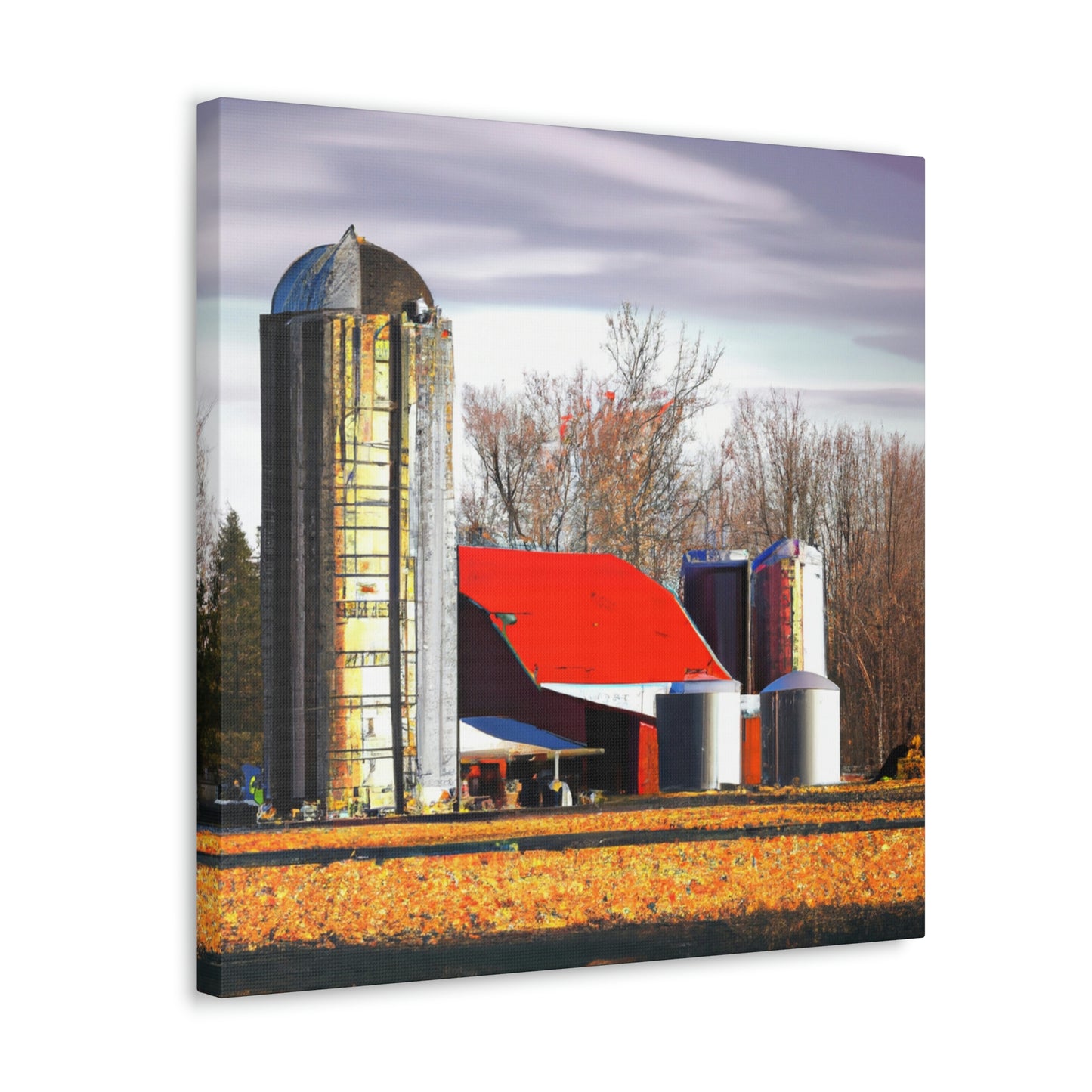 Silo at Sunset Sky - Canvas