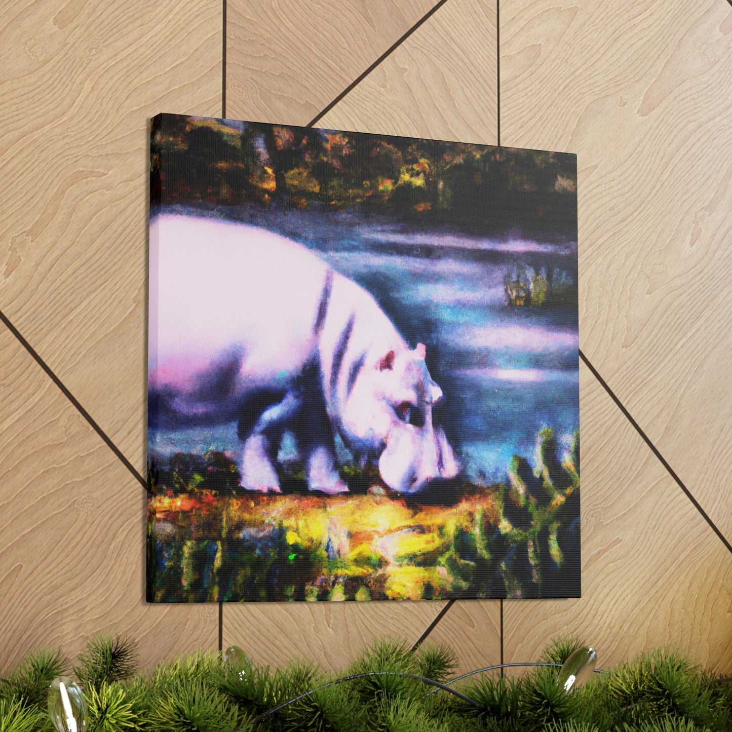 Hippo in Deco Style - Canvas