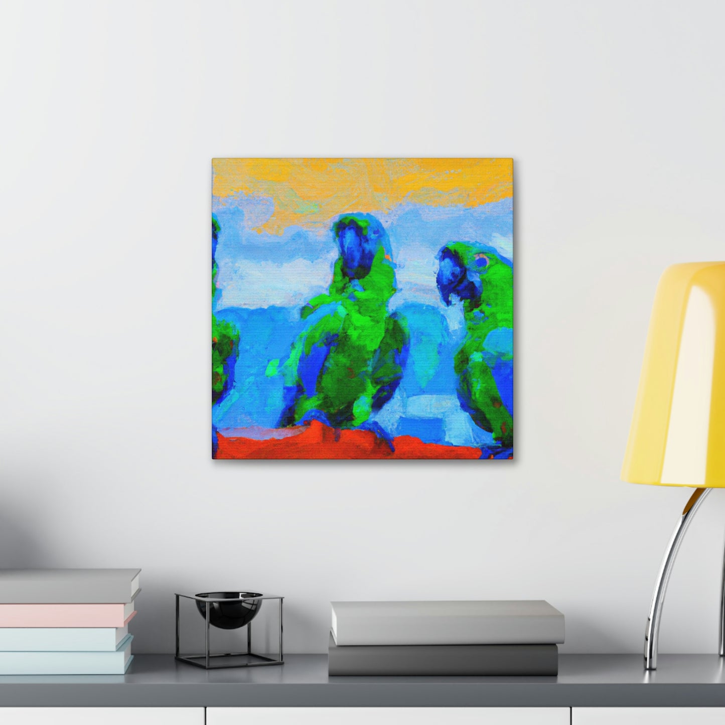 "Parrots Tinged with Passion" - Canvas