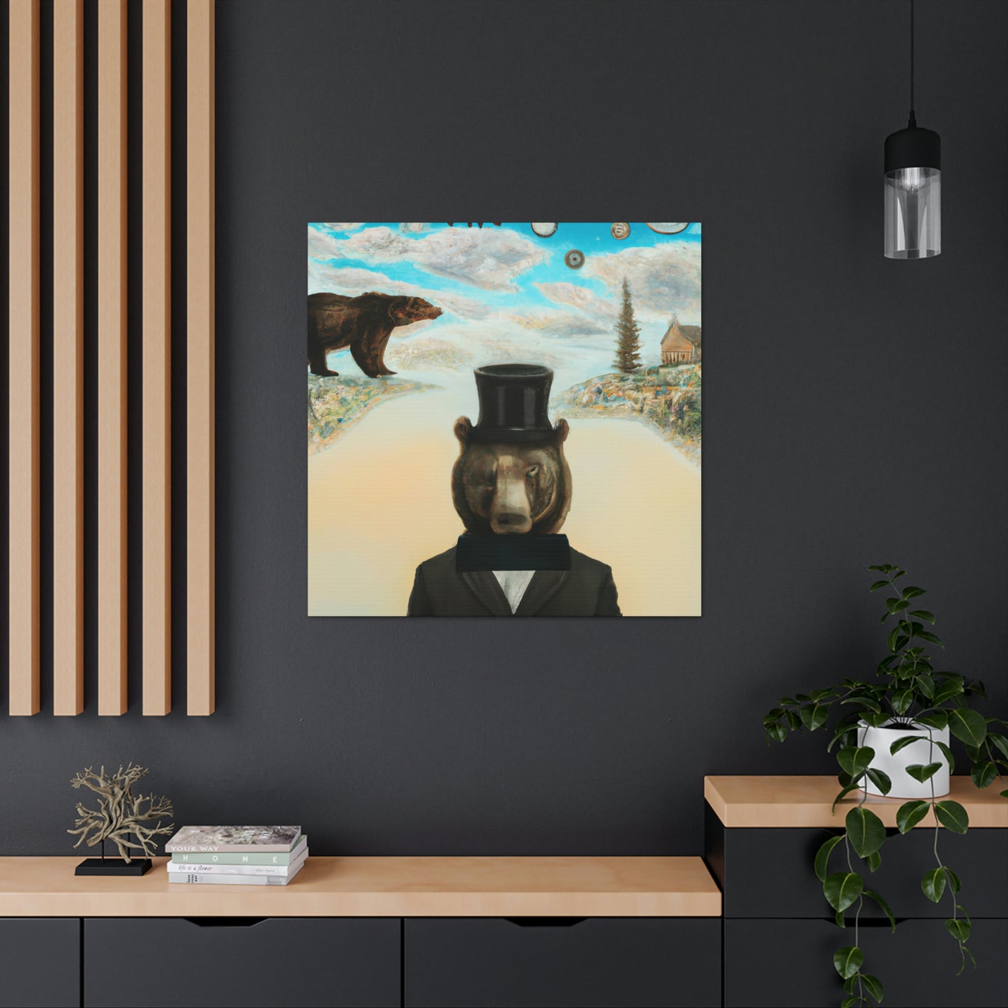 Steam Black Bear Portrait - Canvas