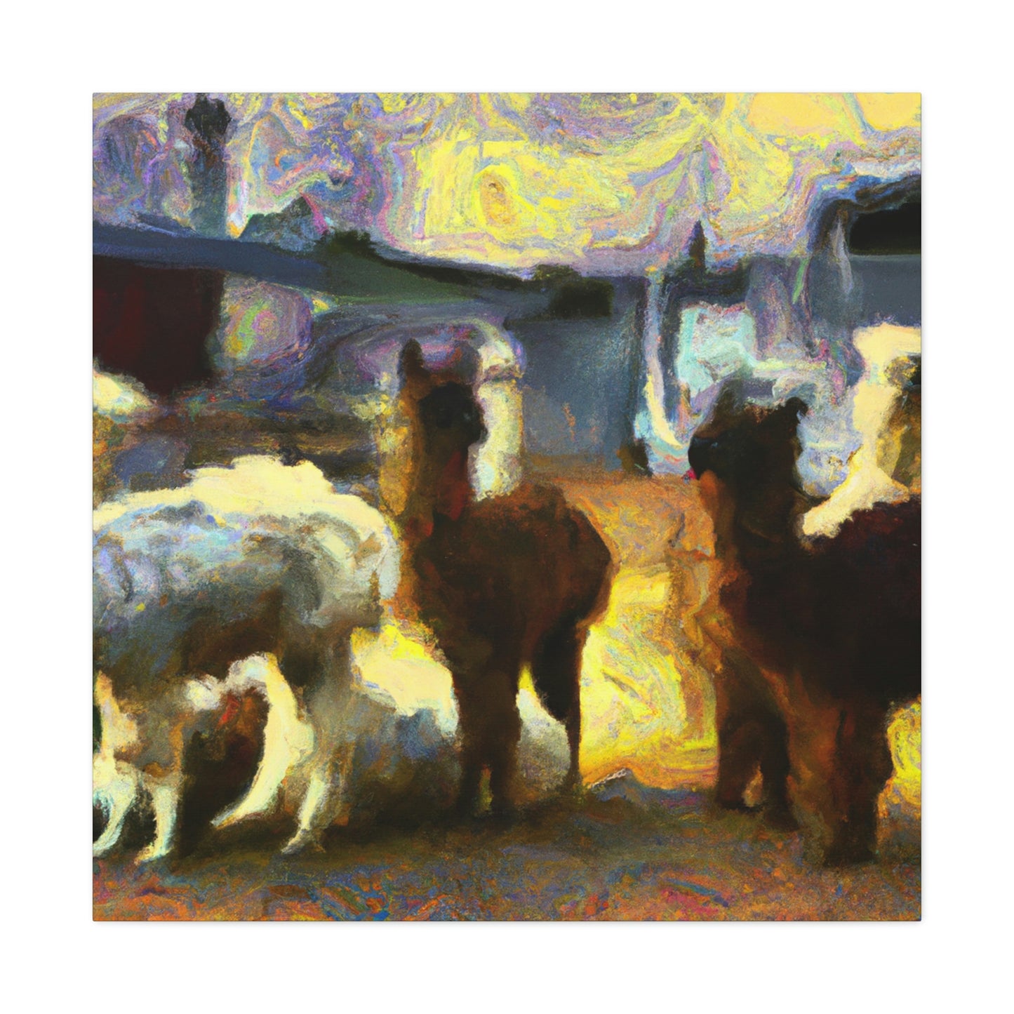 Alpaca Abstract Expressionism - Canvas