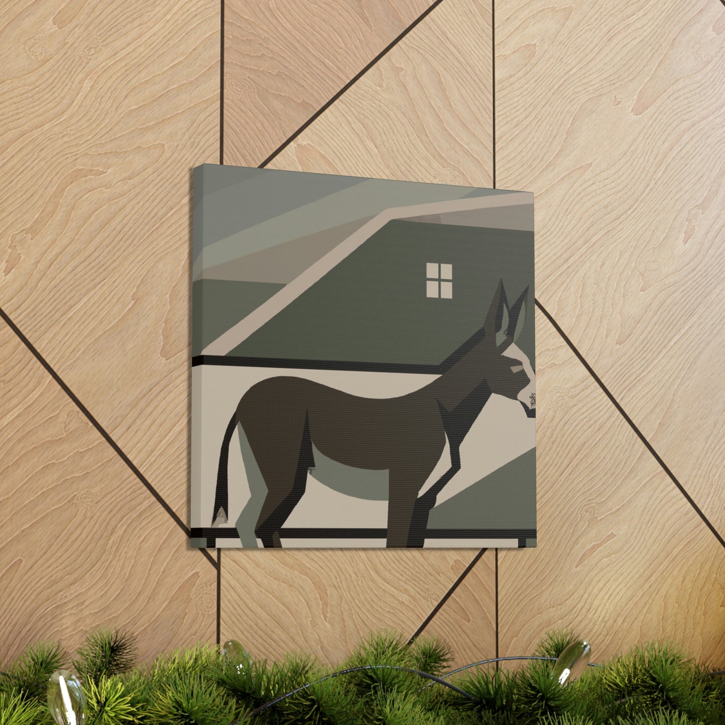 "Mules in Moonlight Deco" - Canvas