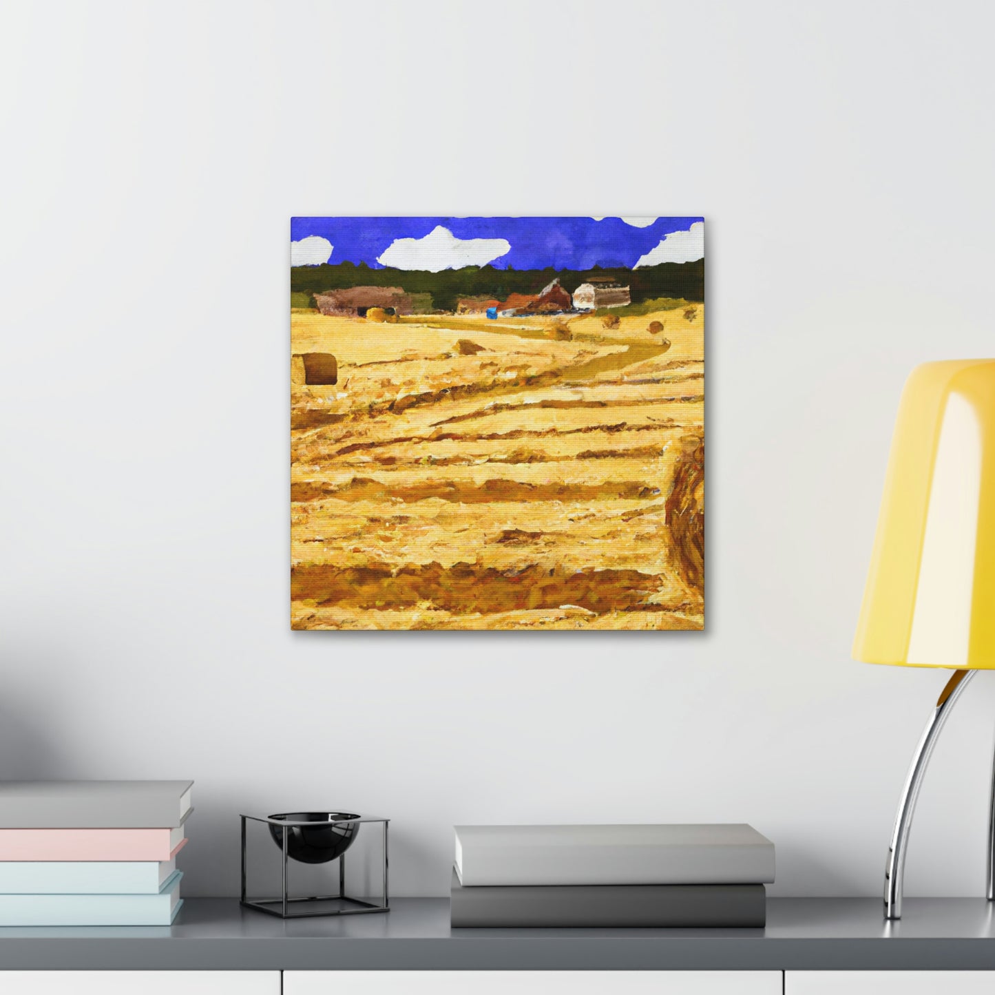 Hayfield by Moonlight - Canvas