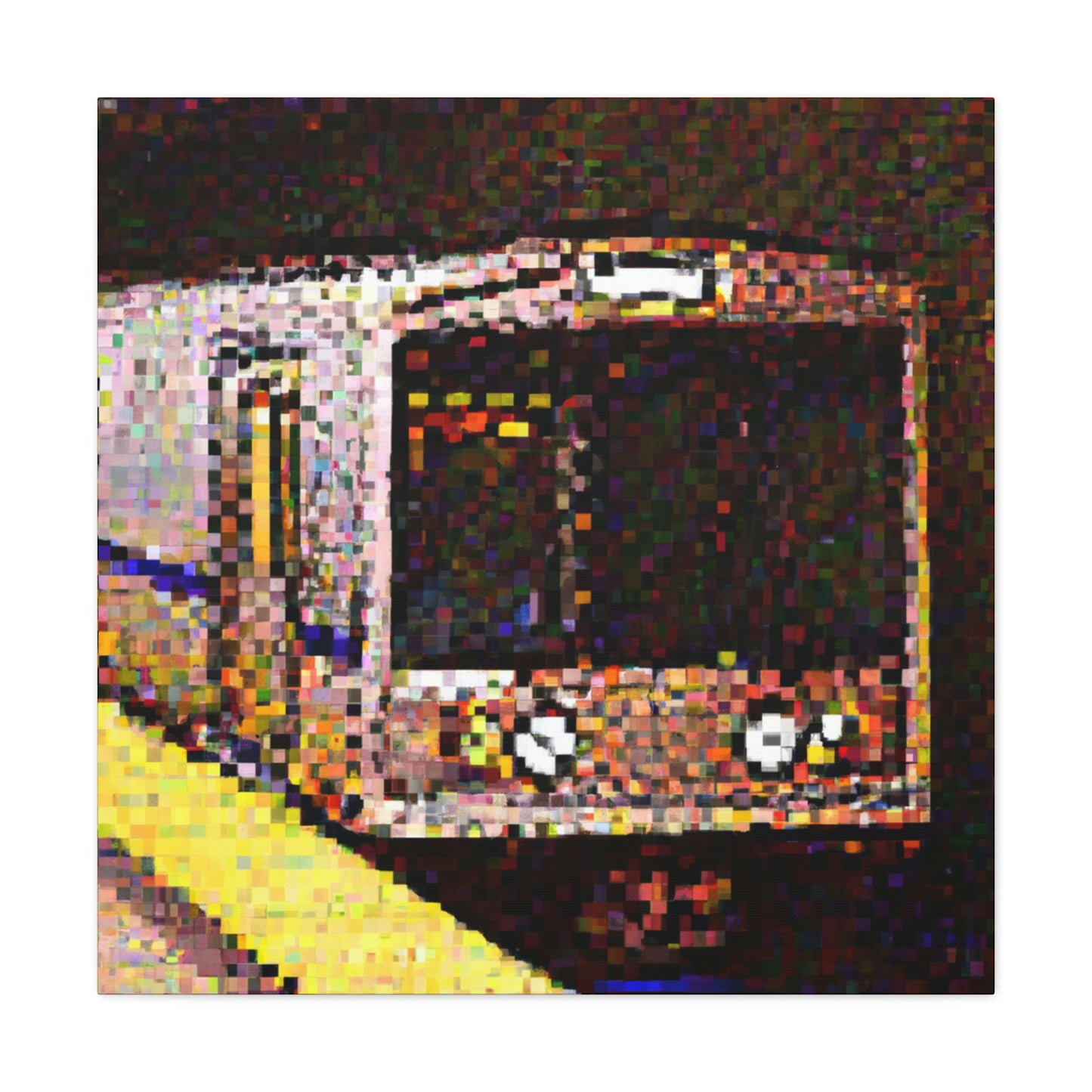 Subway Train Pointillism - Canvas