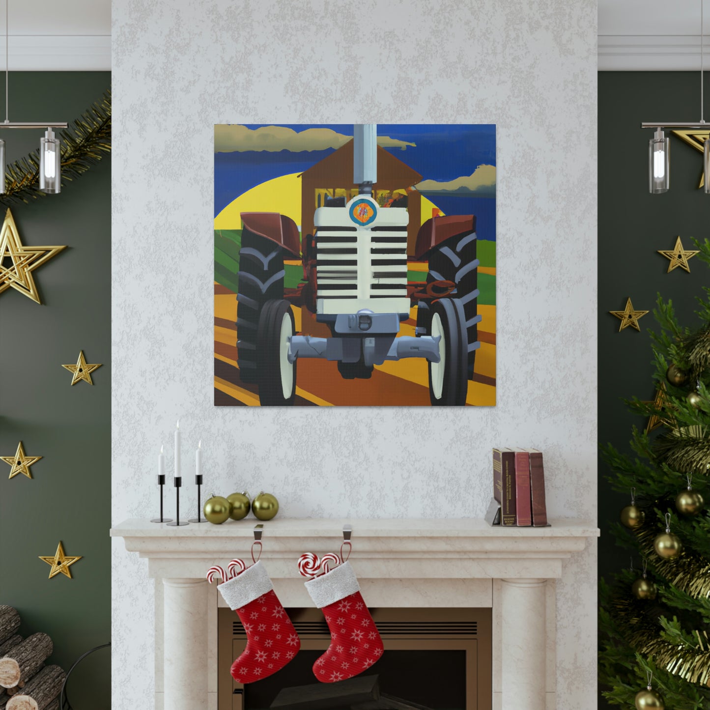 Tractor in Art Deco - Canvas