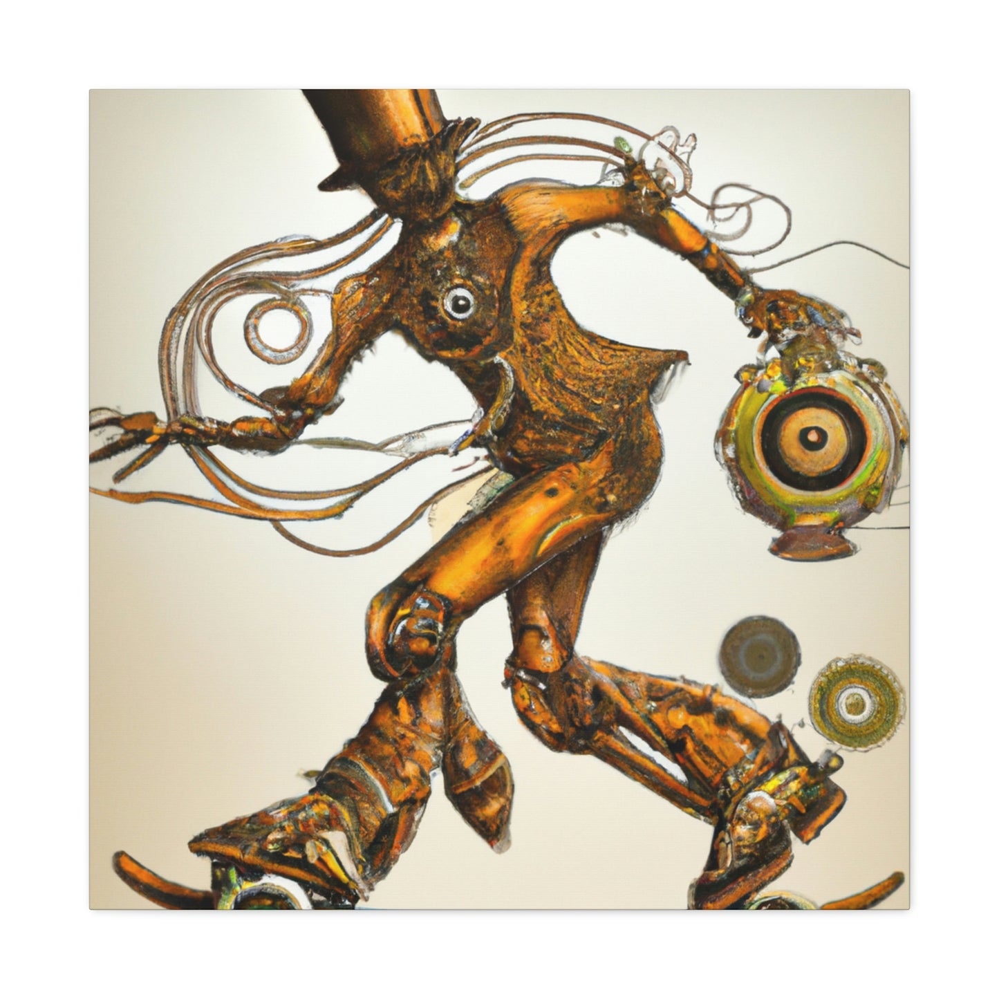 Skateboarding in Steampunk - Canvas